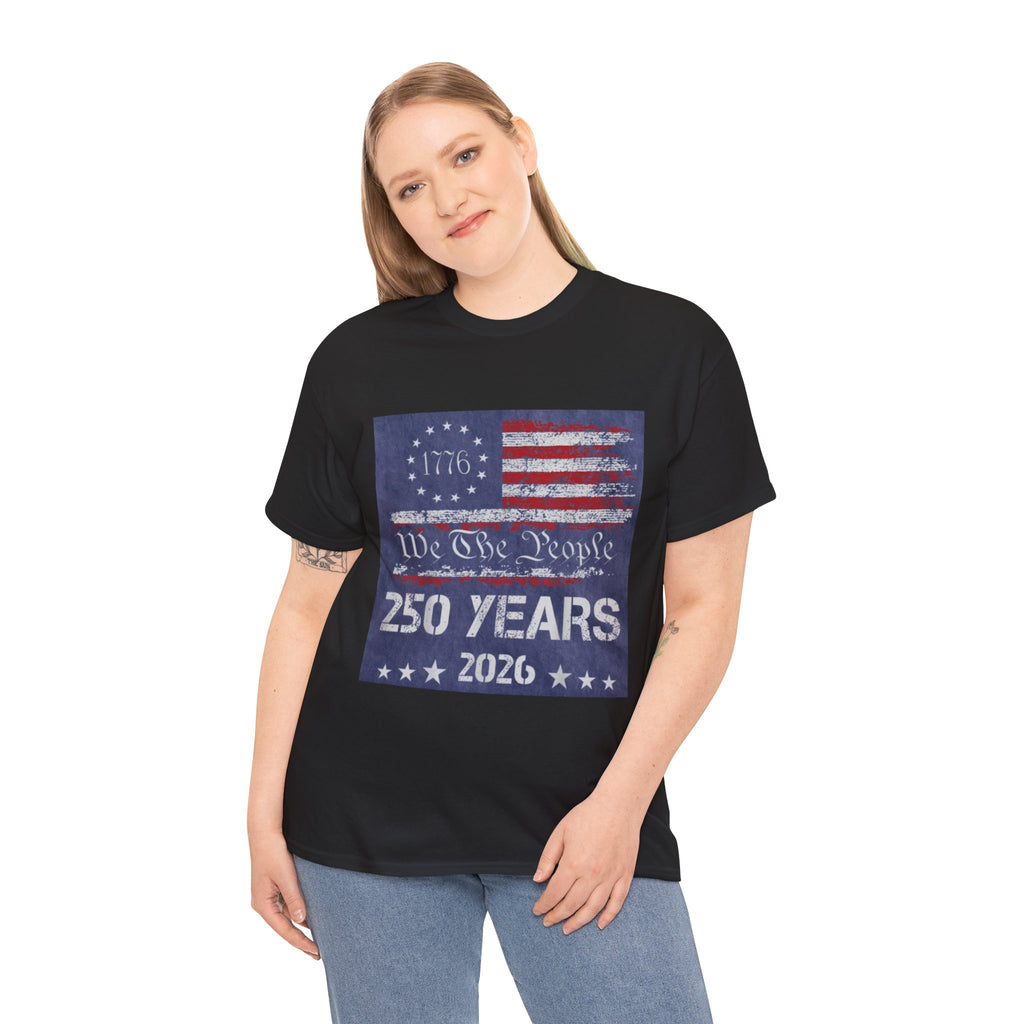 T-Shirt — Vintage 'We The People 250 Years 2026' Patriotic American Flag Tee