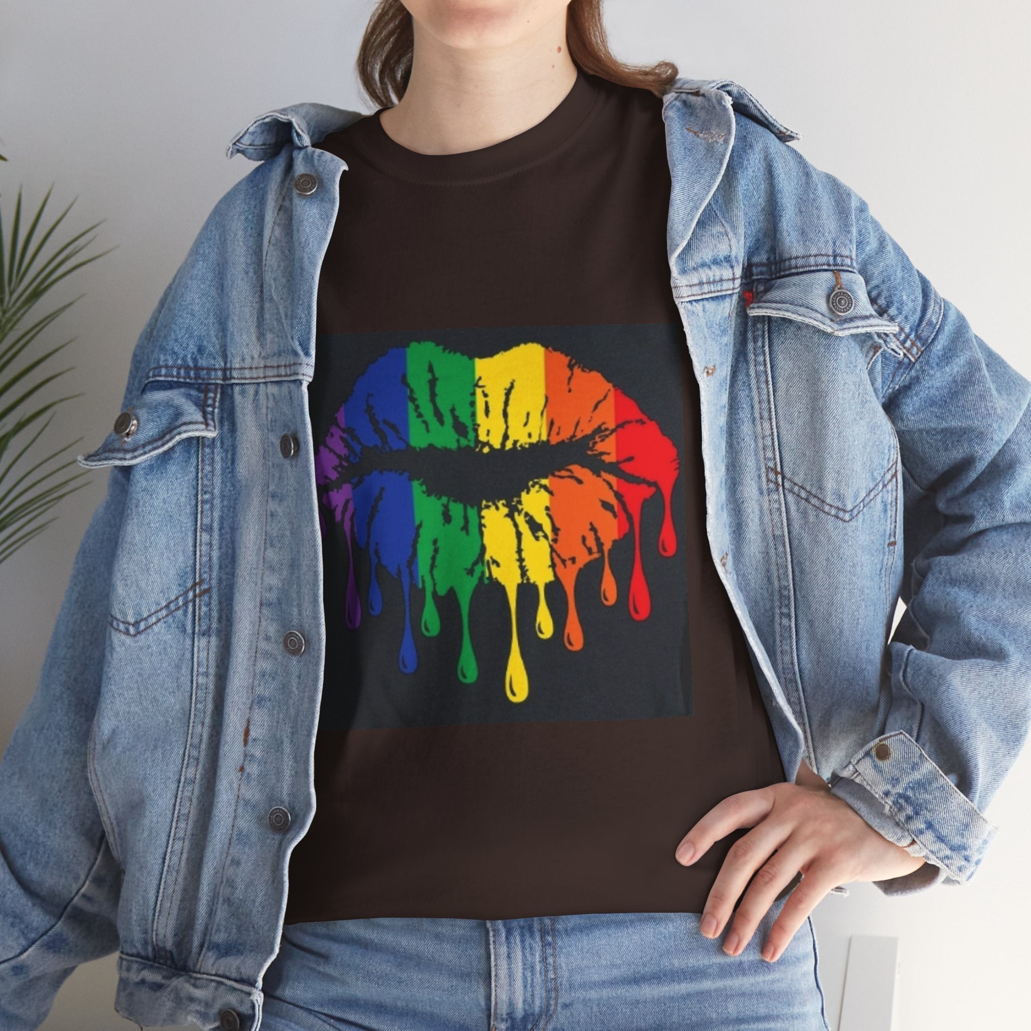 Rainbow Drip Kiss T-Shirt – LGBTQ+ Pride Graphic Tee