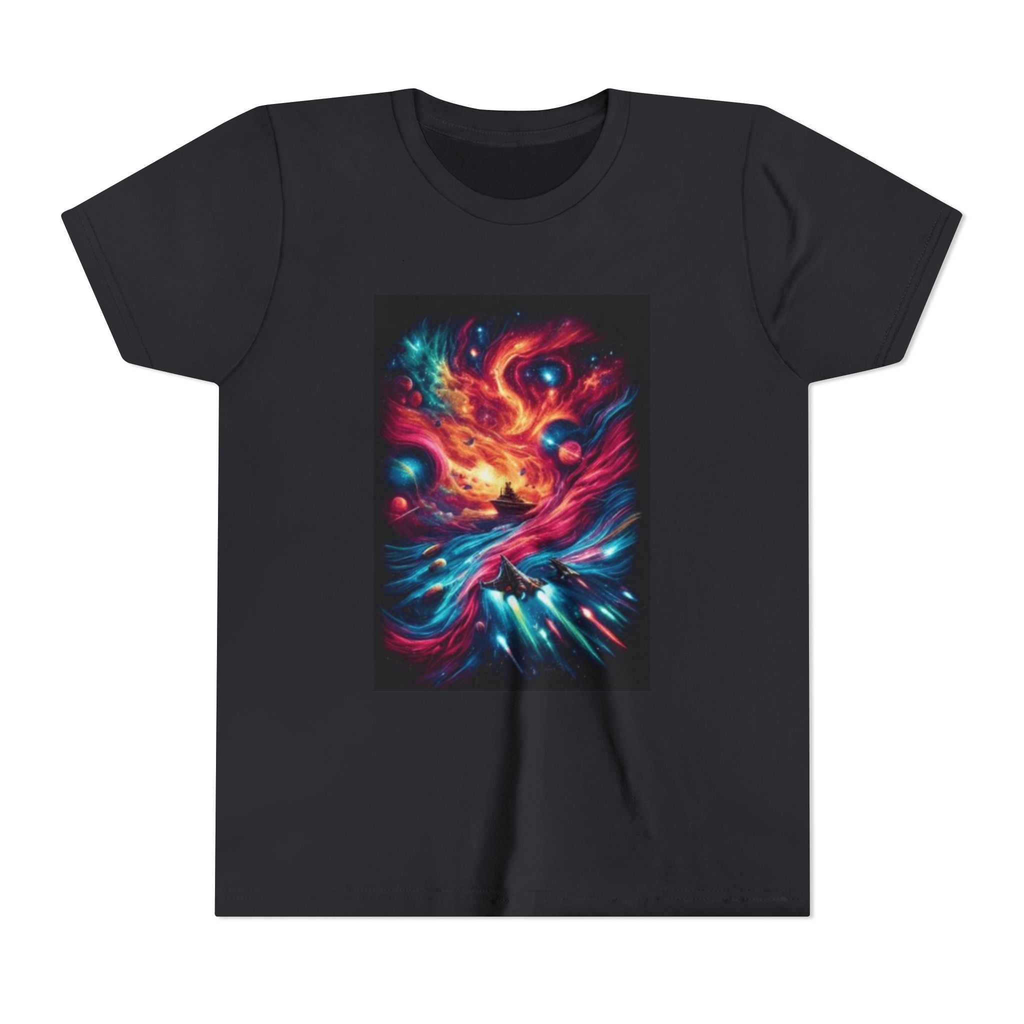 Youth Tee — Cosmic Phoenix Abstract Galaxy Art