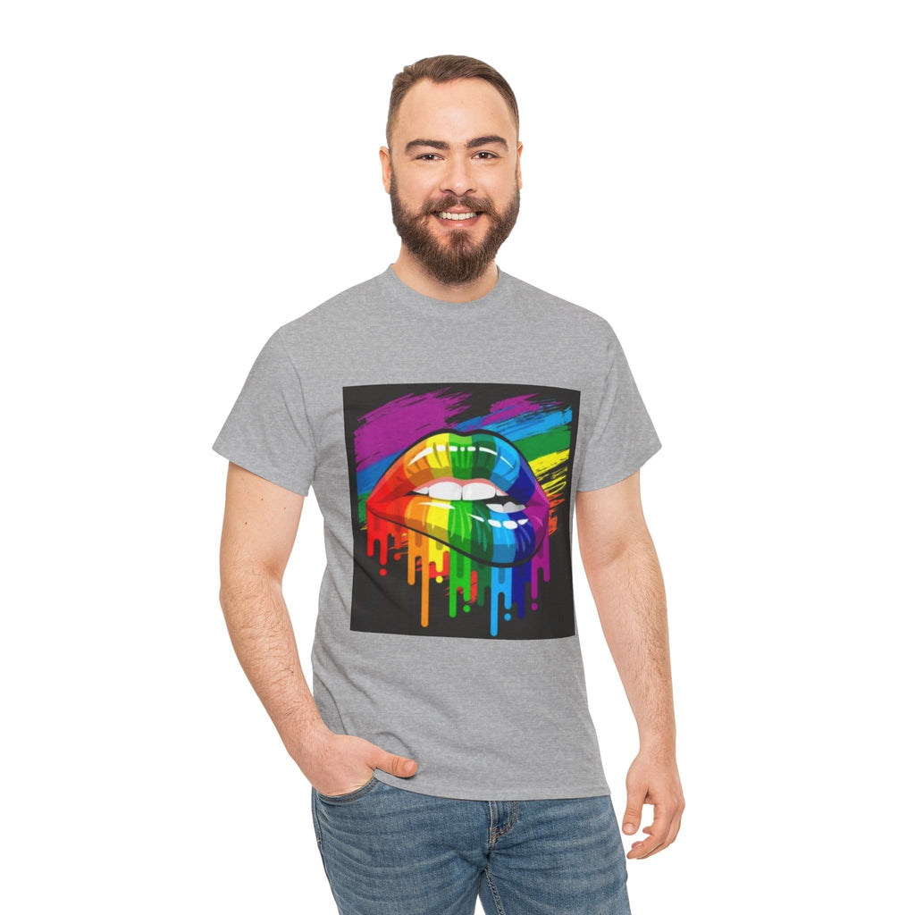T-Shirt — Rainbow Drip Lips Pride Graphic Tee