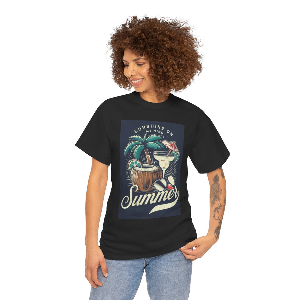 Summer Cocktail Tee — "Sunshine On My Mind" Tropical Beach T-Shirt