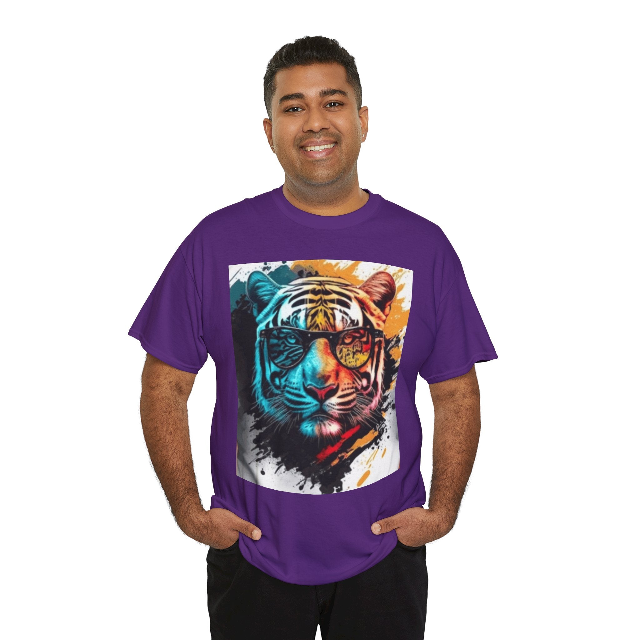 Tiger Portrait T-Shirt — Colorful Abstract Tiger Face Tee