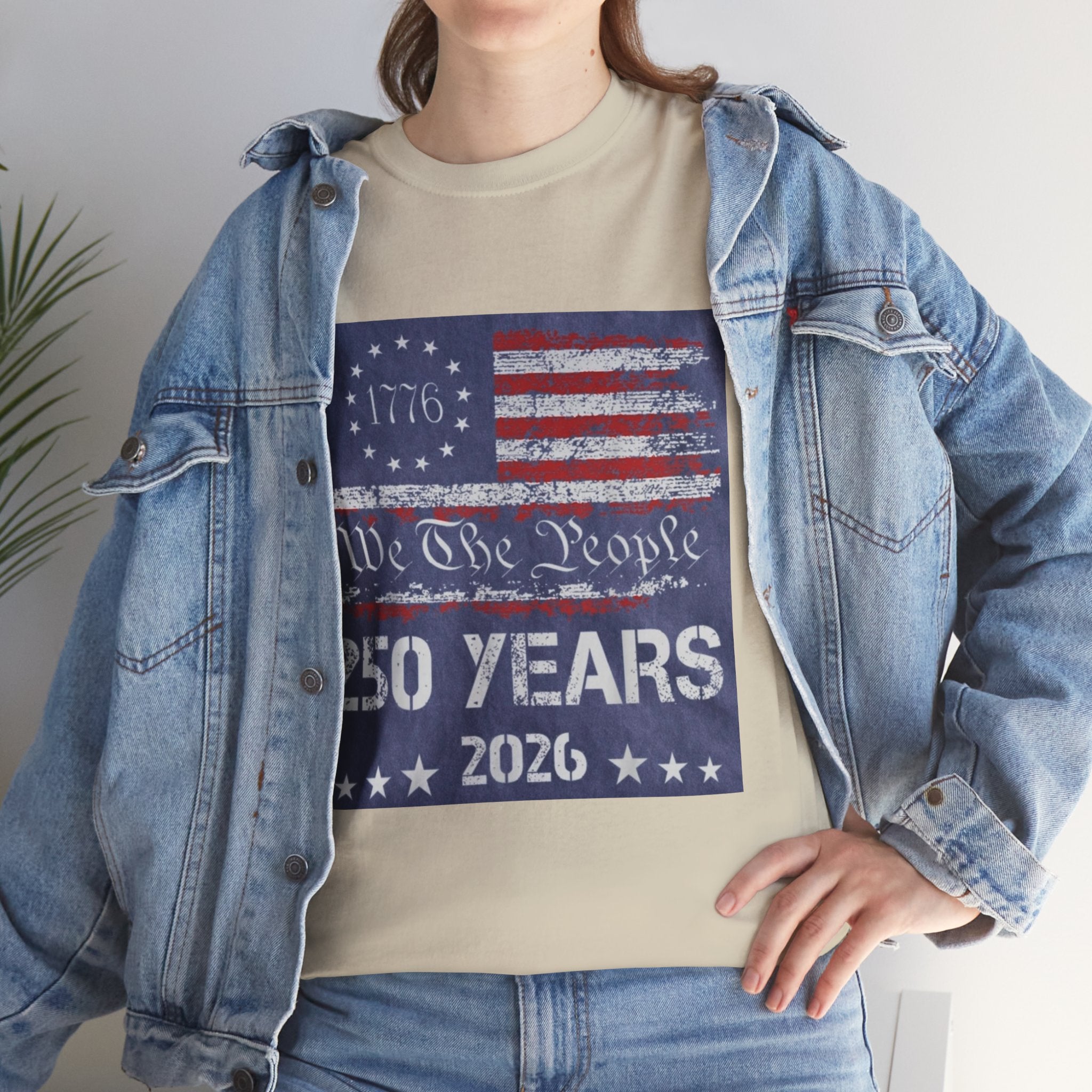 T-Shirt — Vintage 'We The People 250 Years 2026' Patriotic American Flag Tee