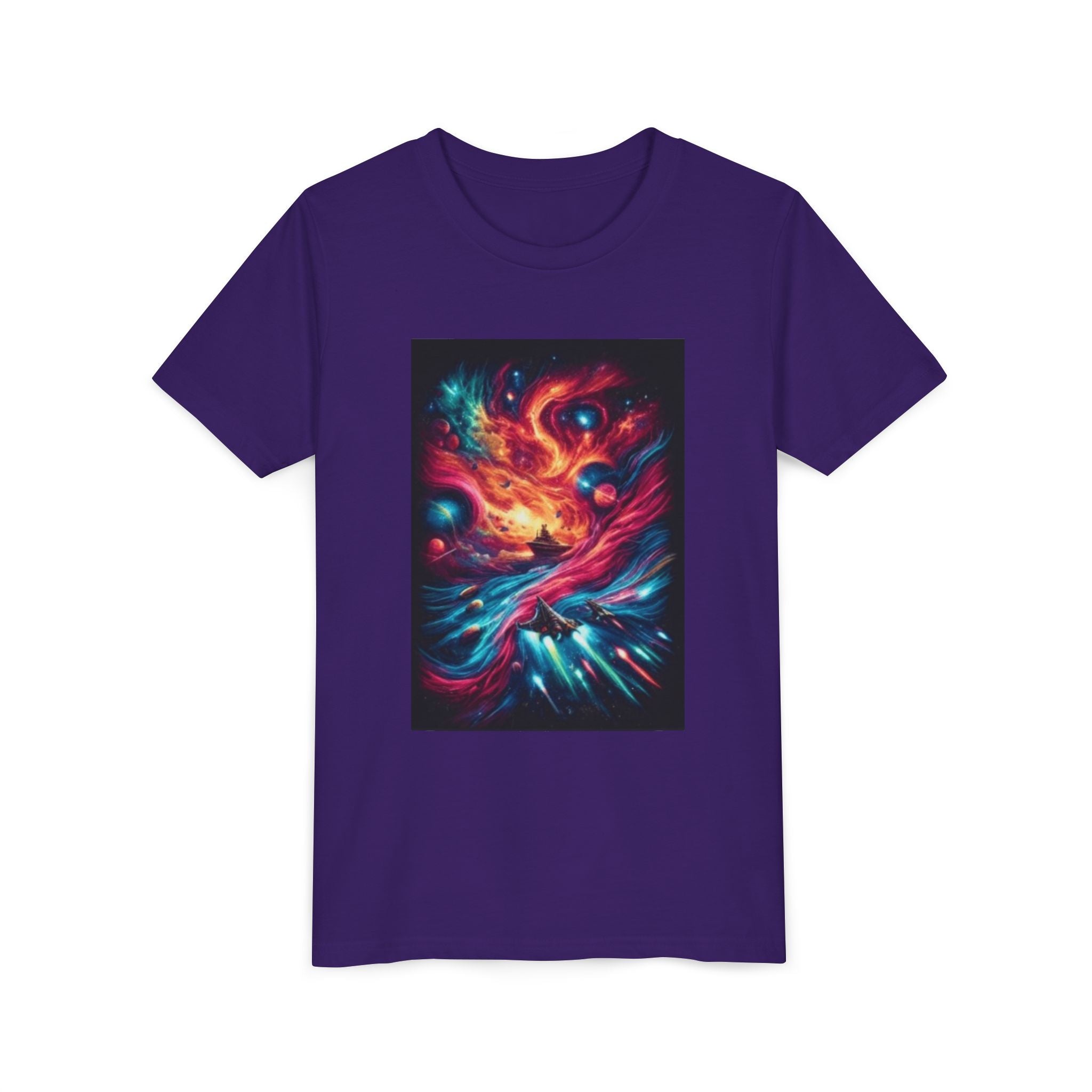 Youth Tee — Cosmic Phoenix Abstract Galaxy Art