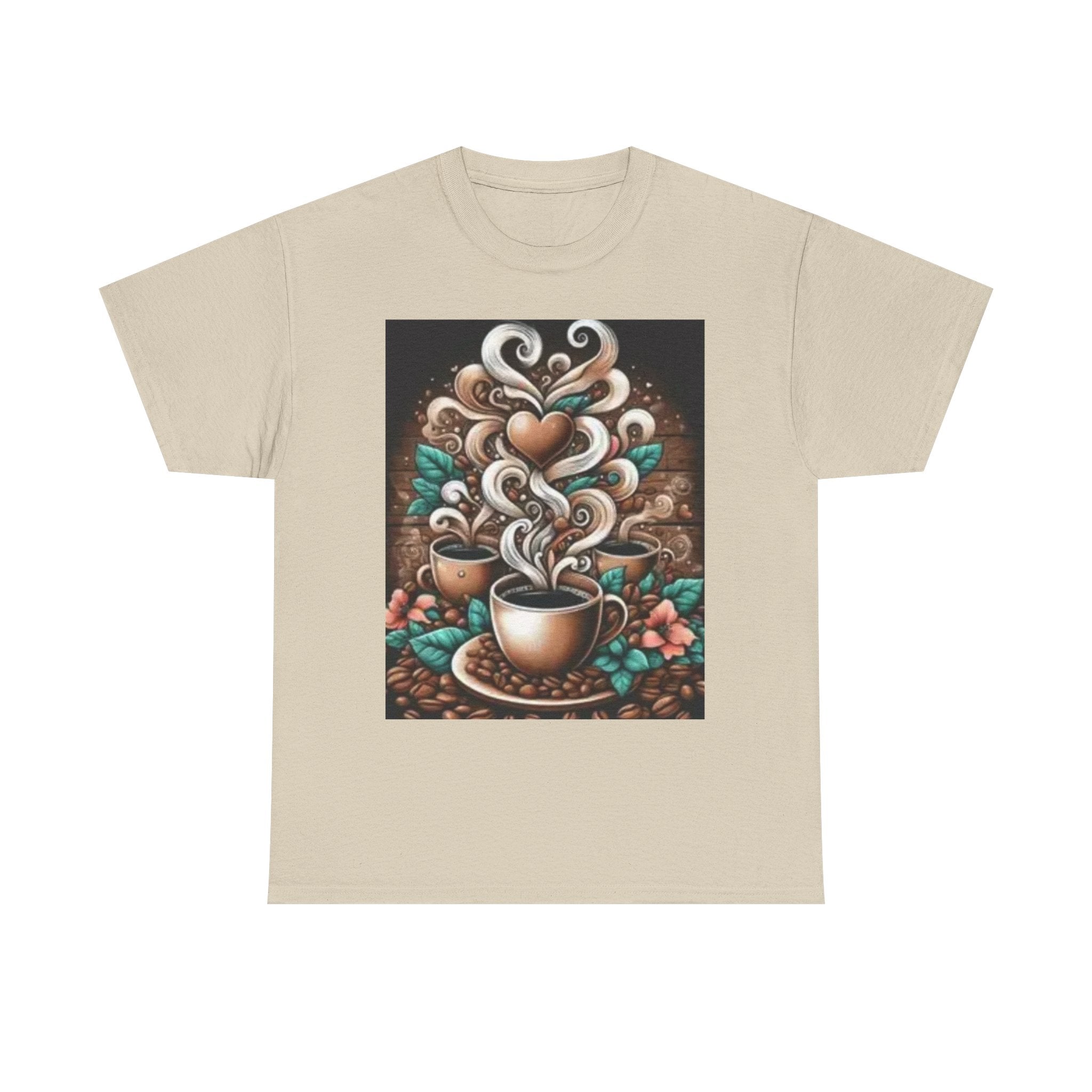Coffee Cup T-Shirt — Whimsical Steaming Heart Coffee Design