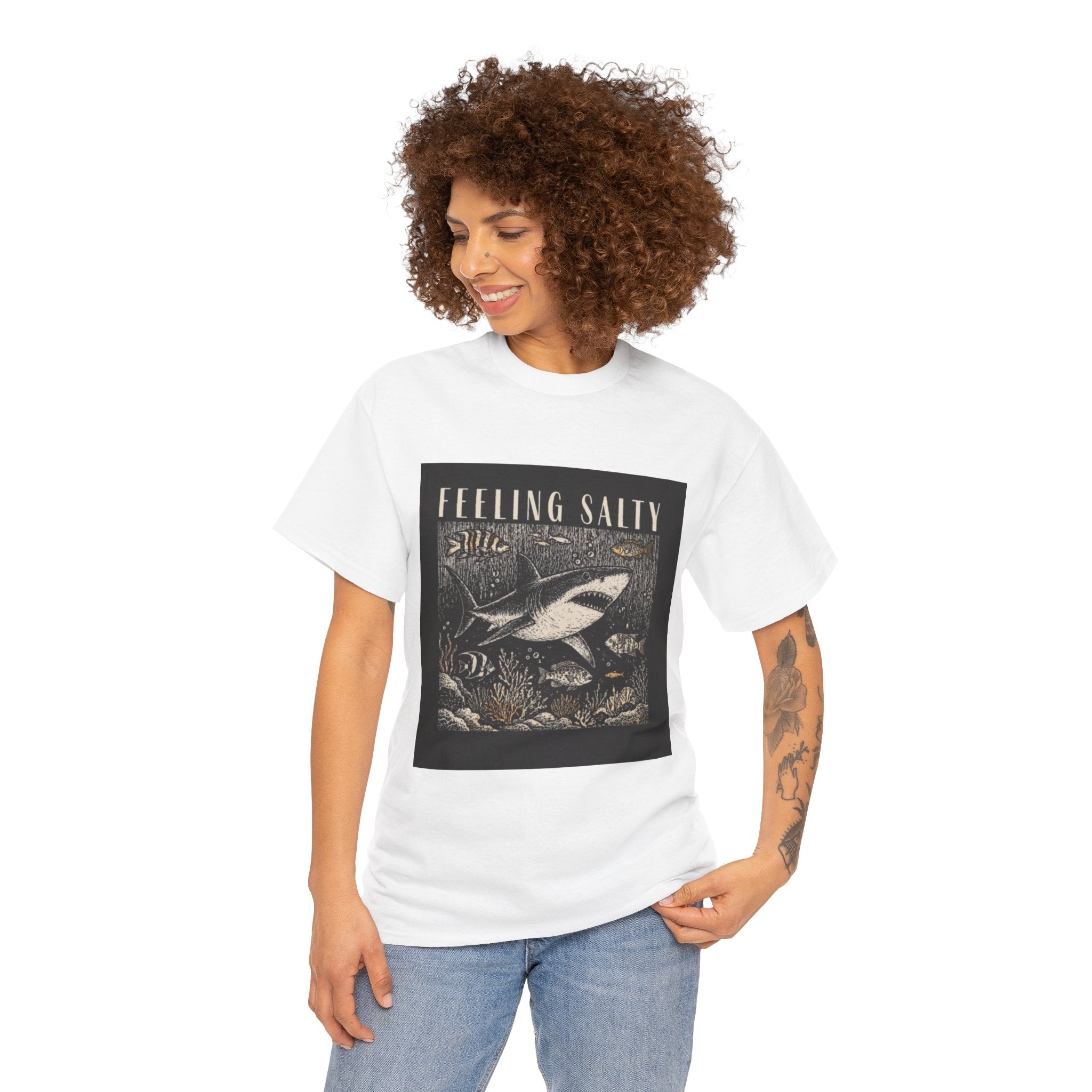Feeling Salty Shark T-Shirt – Vintage Ocean Graphic Tee