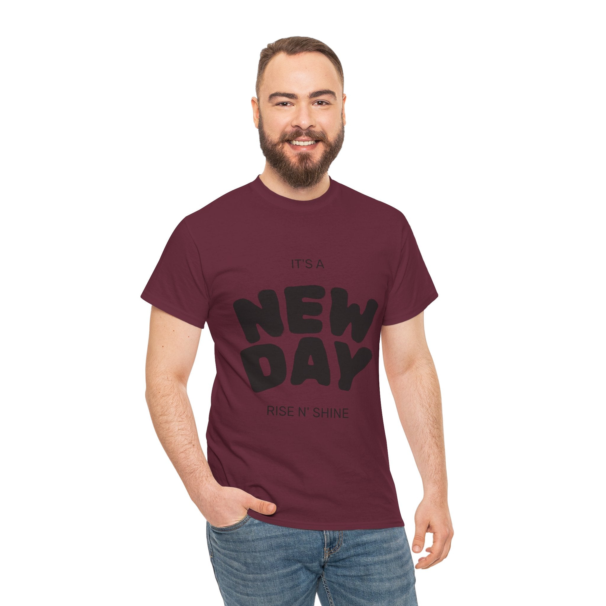 New Day Tee — "It's a New Day, Rise N' Shine" Motivational T-Shirt