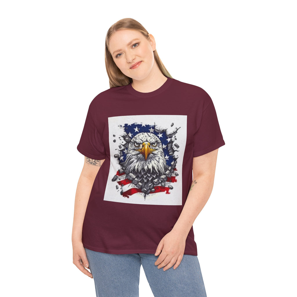 Eagle American Flag T-Shirt — Patriotic Bald Eagle Graphic Tee for 4th of July