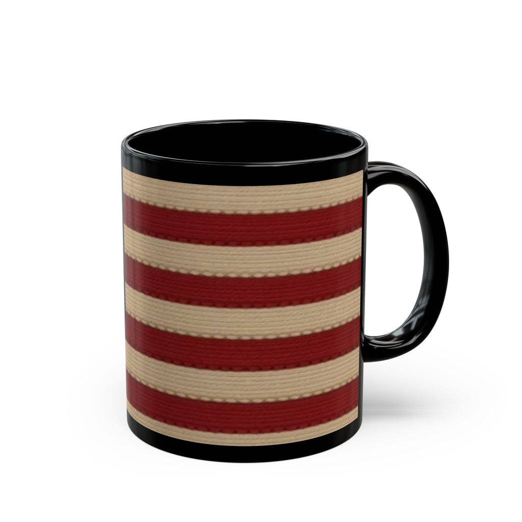 American Flag Vintage Black Mug — Patriotic Stars & Stripes Coffee Cup (11oz/15oz)