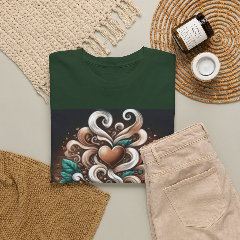 Coffee Cup T-Shirt — Whimsical Steaming Heart Coffee Design