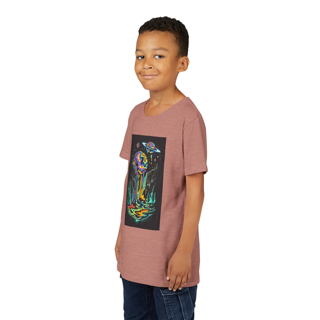 Youth Tee — Neon Drip Planet Space Graphic
