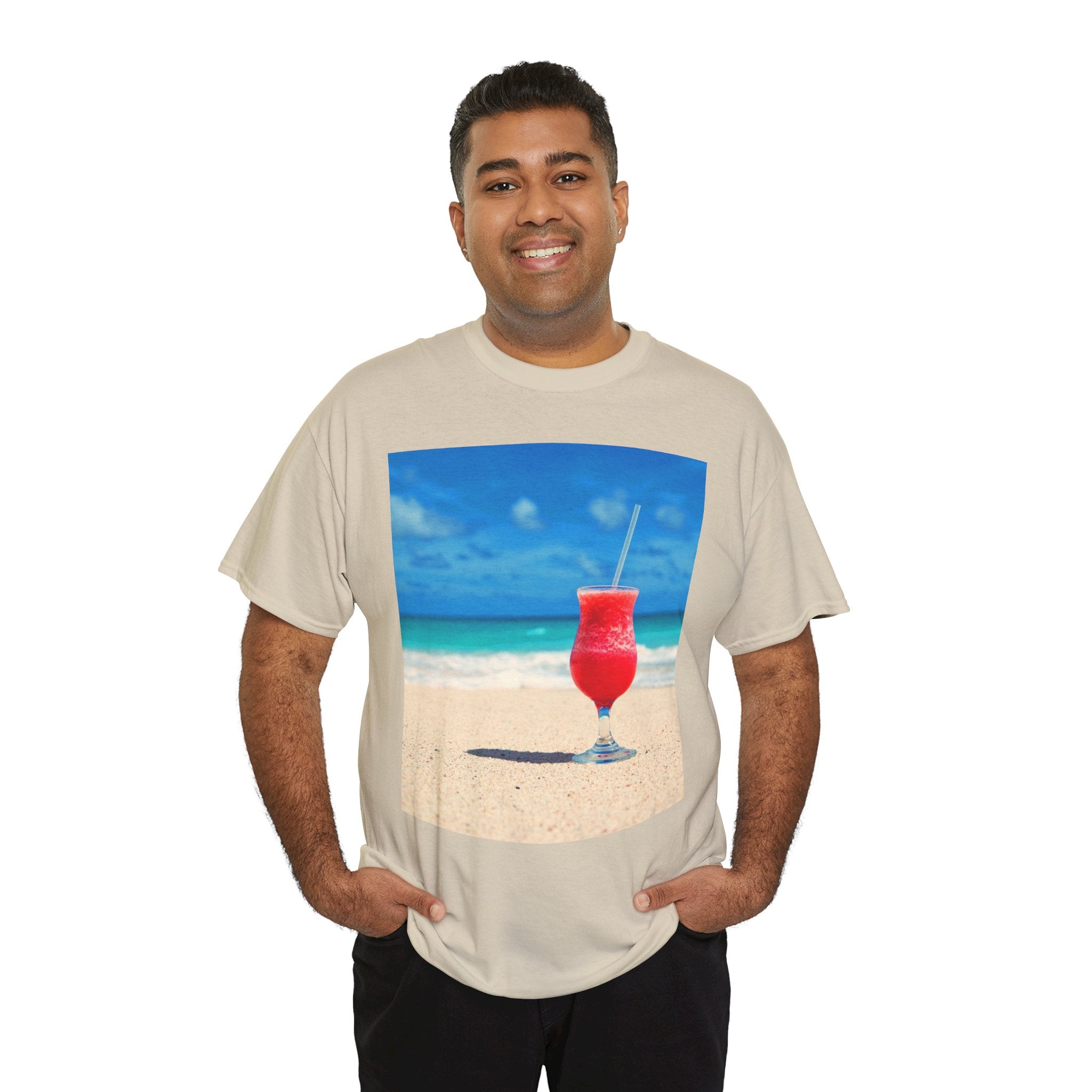 Tropical Beach Cocktail Graphic Tee (Summer Vacation Drink)