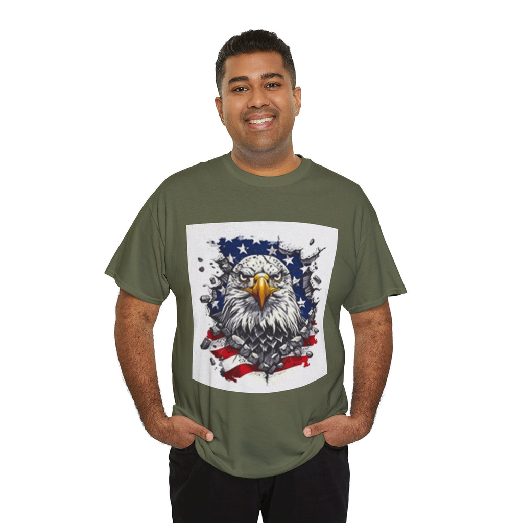 Eagle American Flag T-Shirt — Patriotic Bald Eagle Graphic Tee for 4th of July