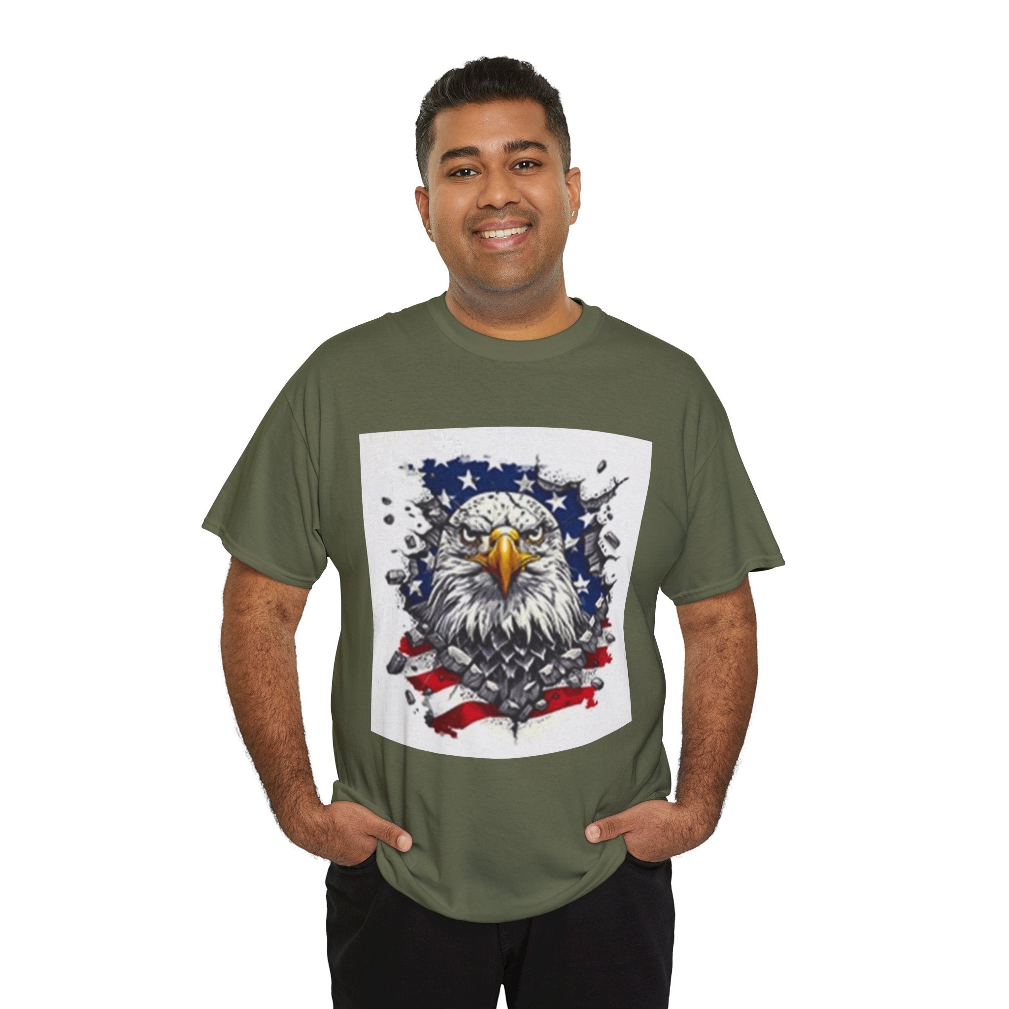 Eagle American Flag T-Shirt — Patriotic Bald Eagle Graphic Tee for 4th of July