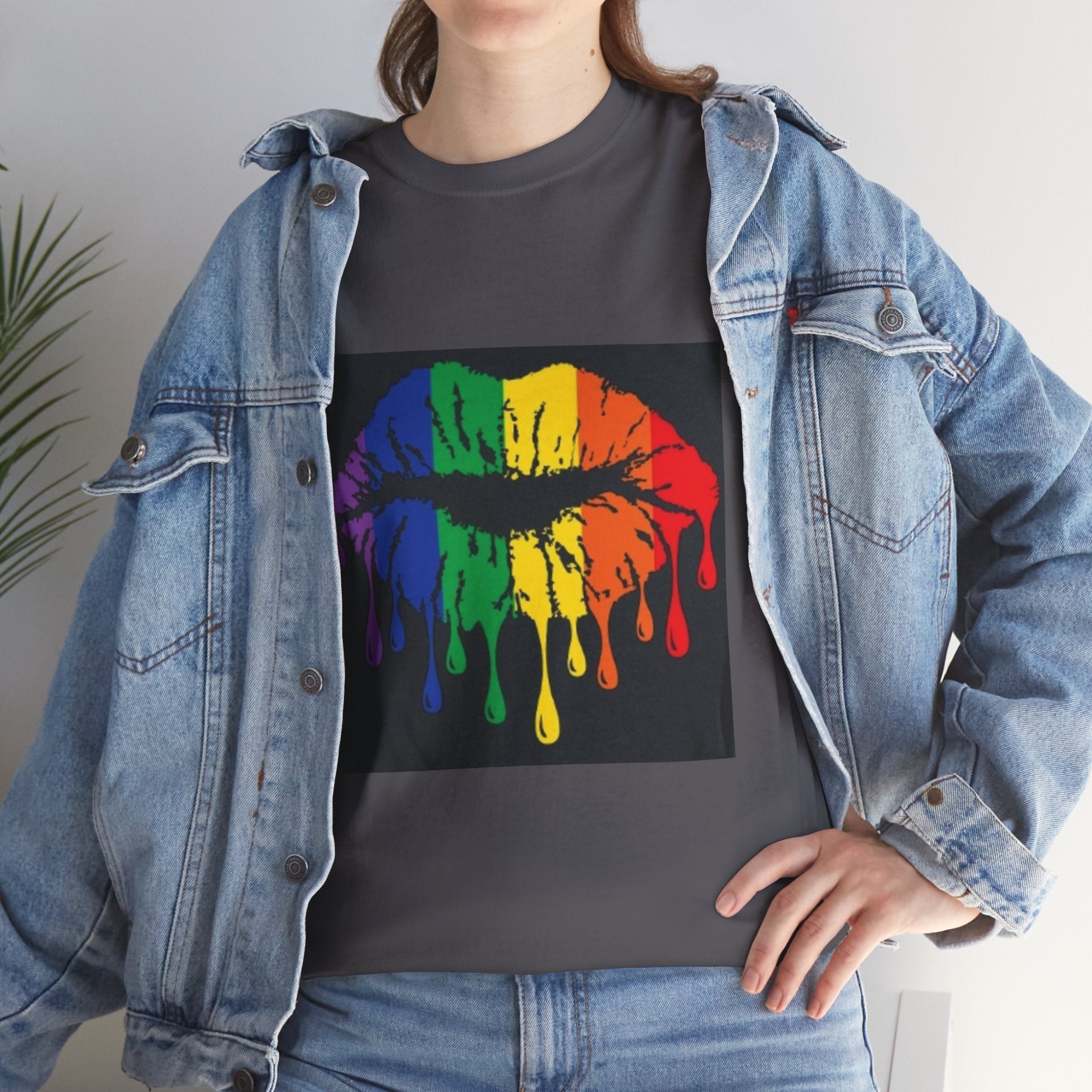 Rainbow Drip Kiss T-Shirt – LGBTQ+ Pride Graphic Tee