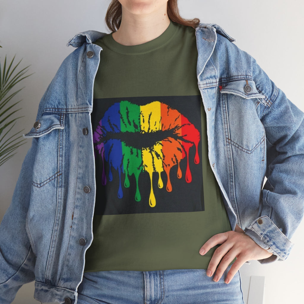 Rainbow Drip Kiss T-Shirt – LGBTQ+ Pride Graphic Tee