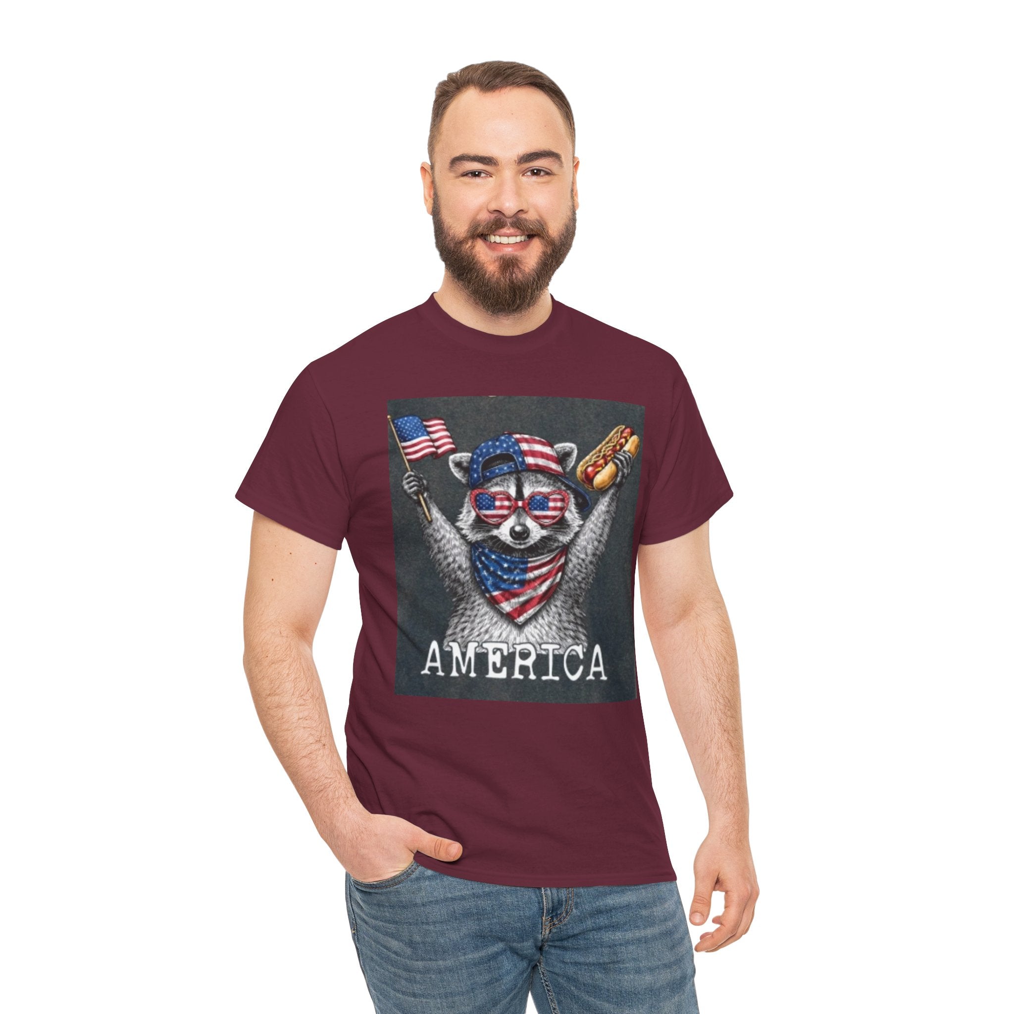 Patriotic Raccoon 'America' T-Shirt
