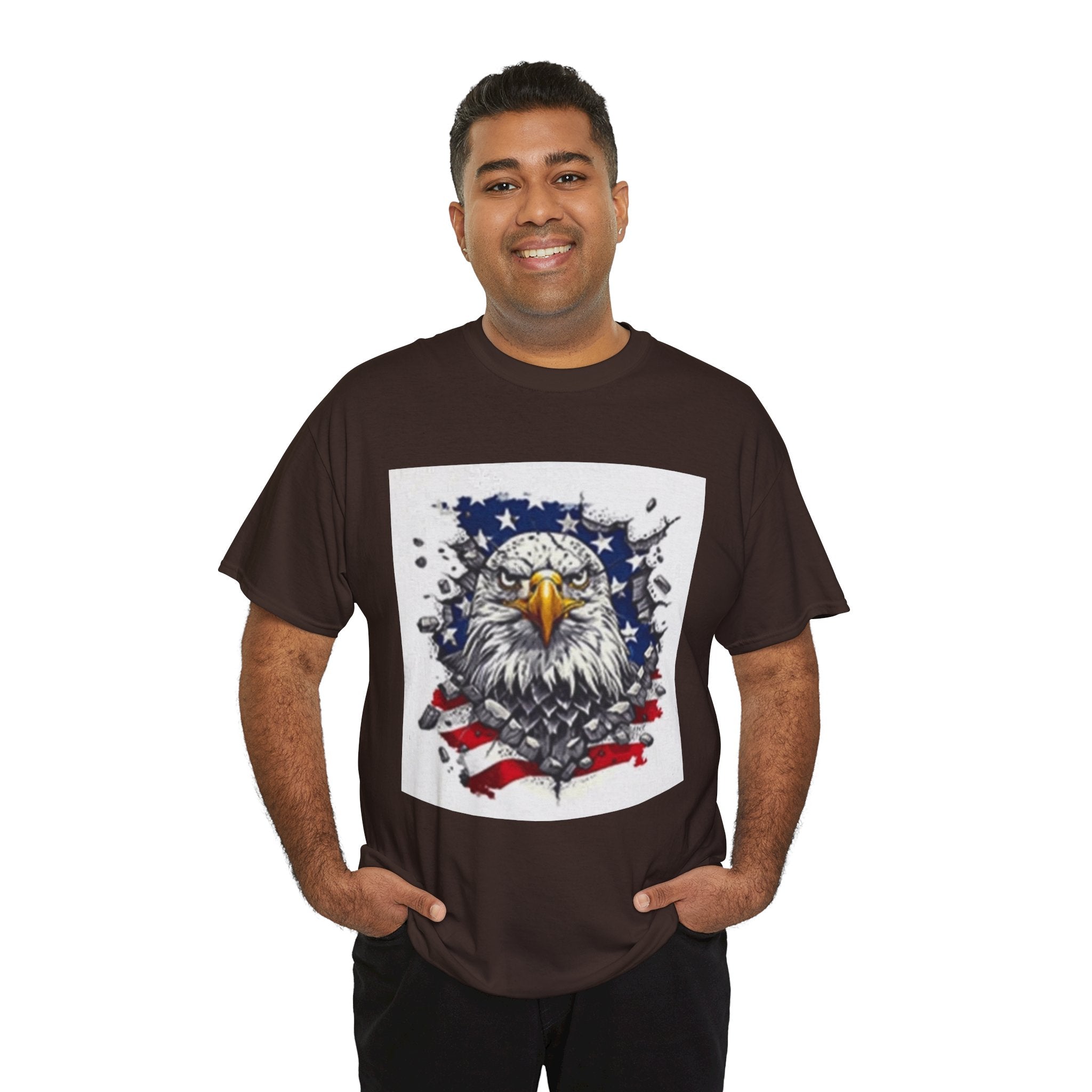 Eagle American Flag T-Shirt — Patriotic Bald Eagle Graphic Tee for 4th of July