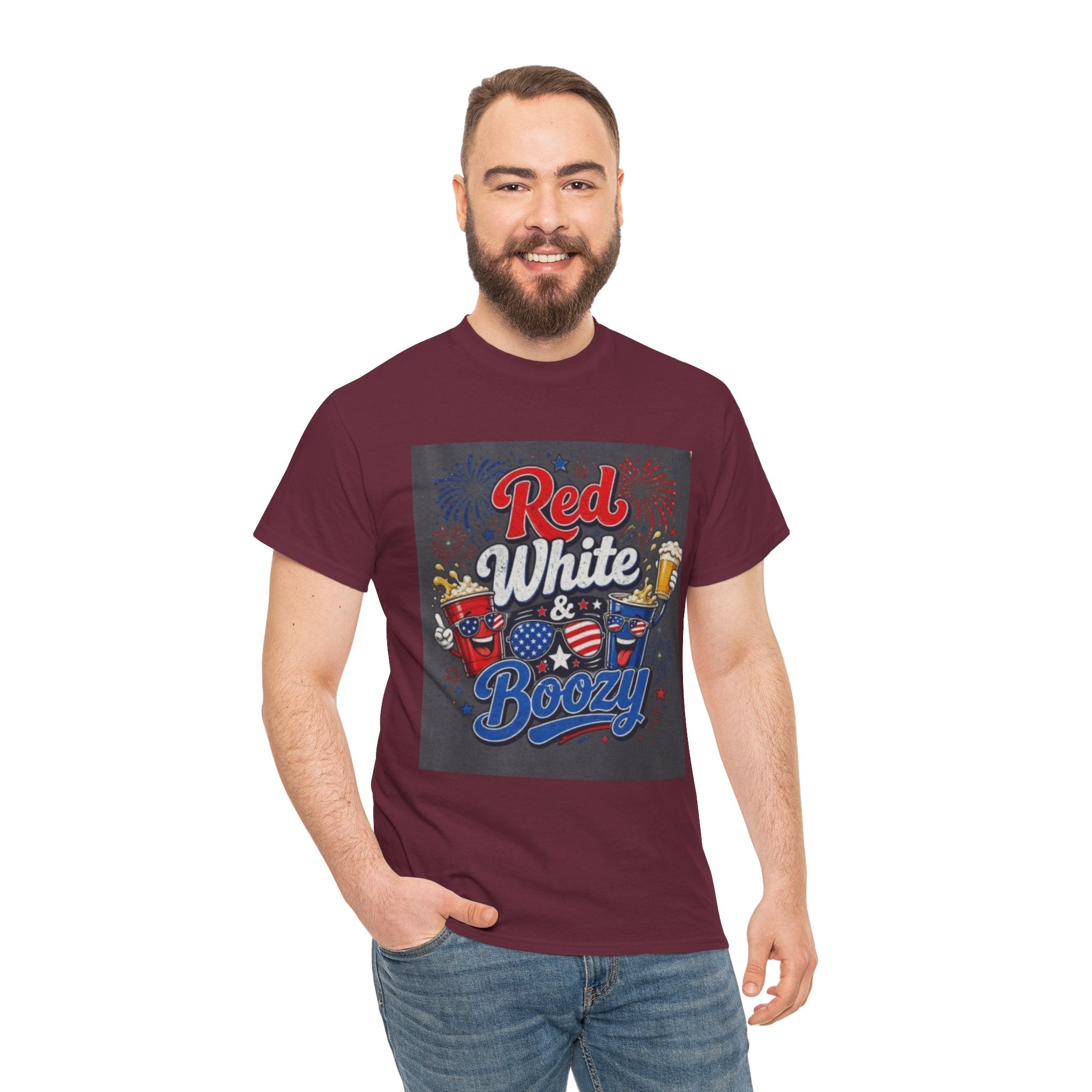 Red White & Boozy T-Shirt – Patriotic 4th of July Party Tee