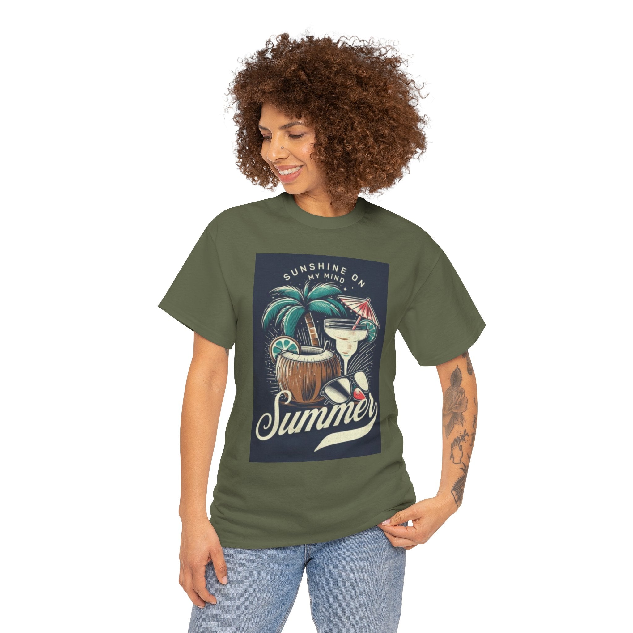 Summer Cocktail Tee — "Sunshine On My Mind" Tropical Beach T-Shirt