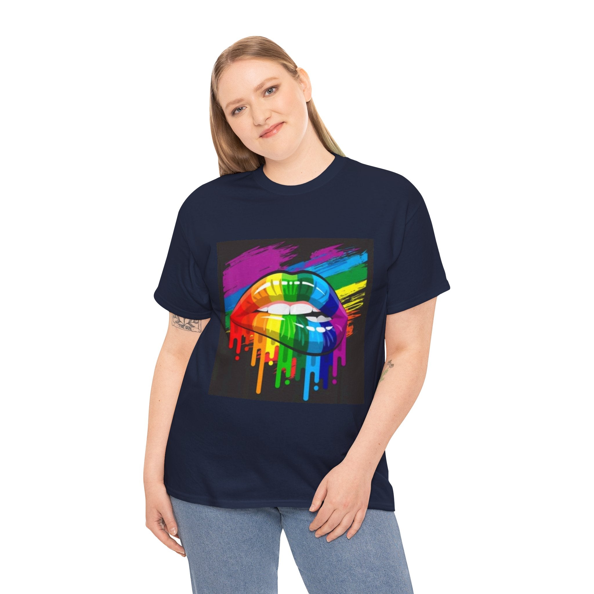 T-Shirt — Rainbow Drip Lips Pride Graphic Tee