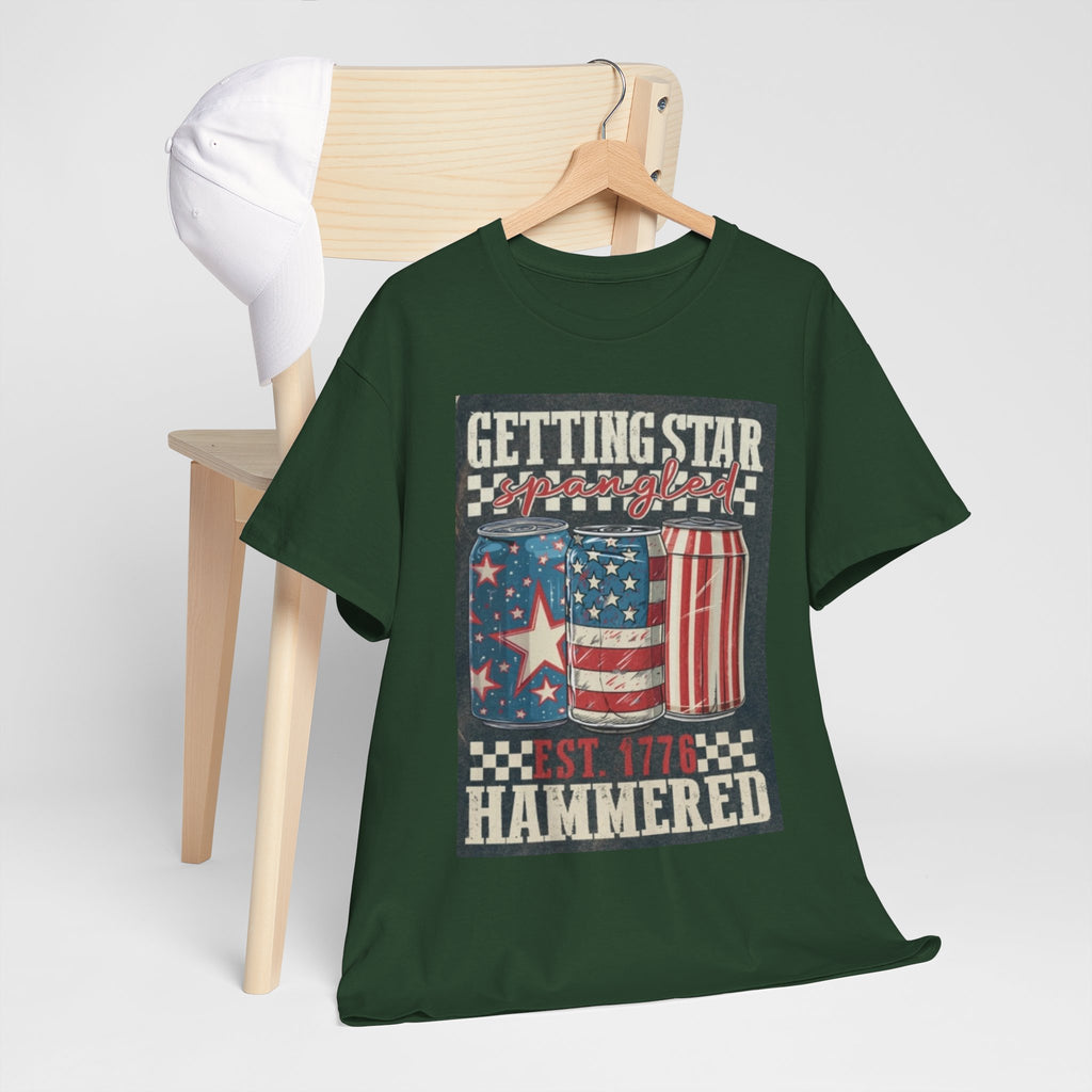 Getting Star Hammered Tee — Patriotic 4th of July Beer Can T-Shirt (Est. 1776)