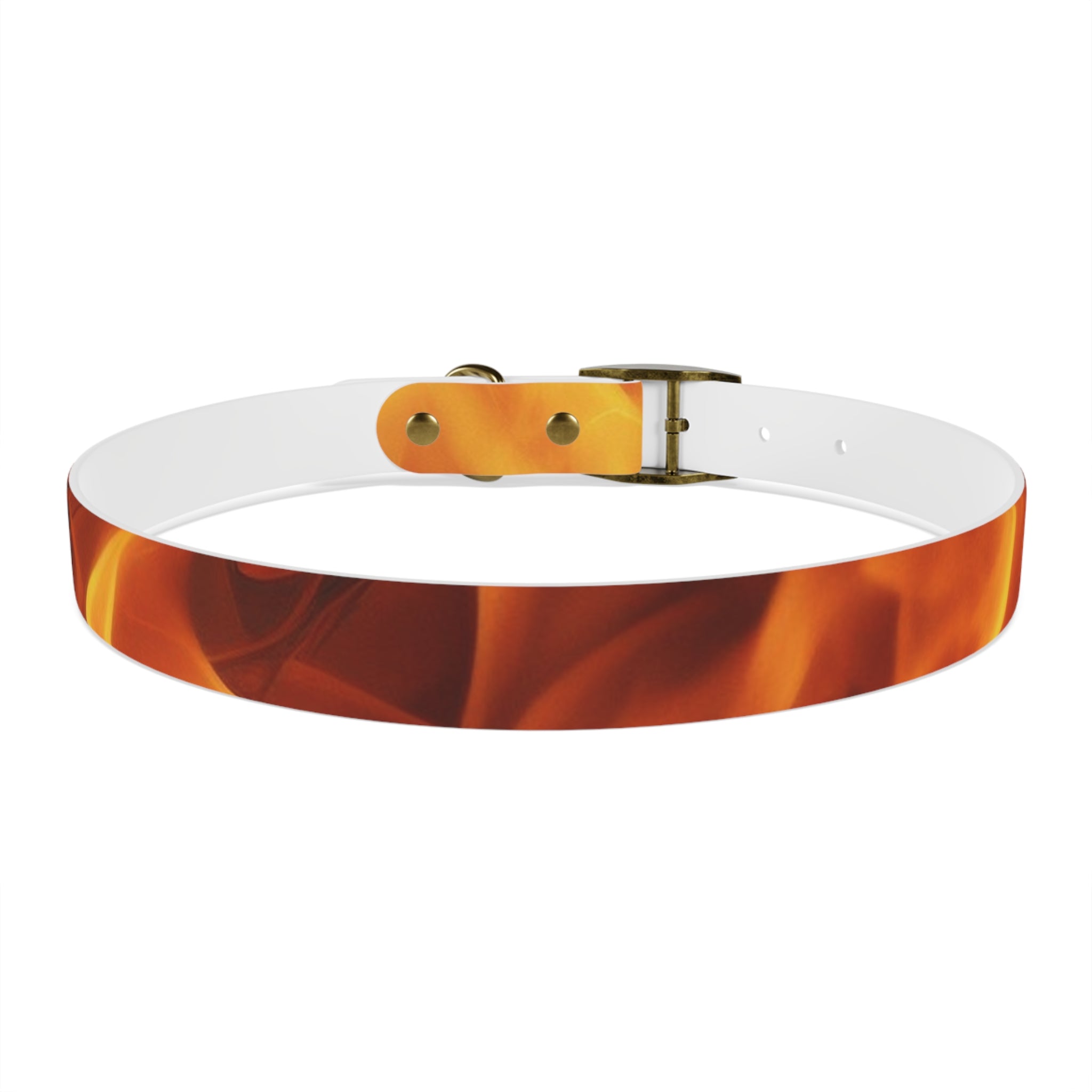 Amber Swirl Dog Collar — Warm Brown Abstract Pattern