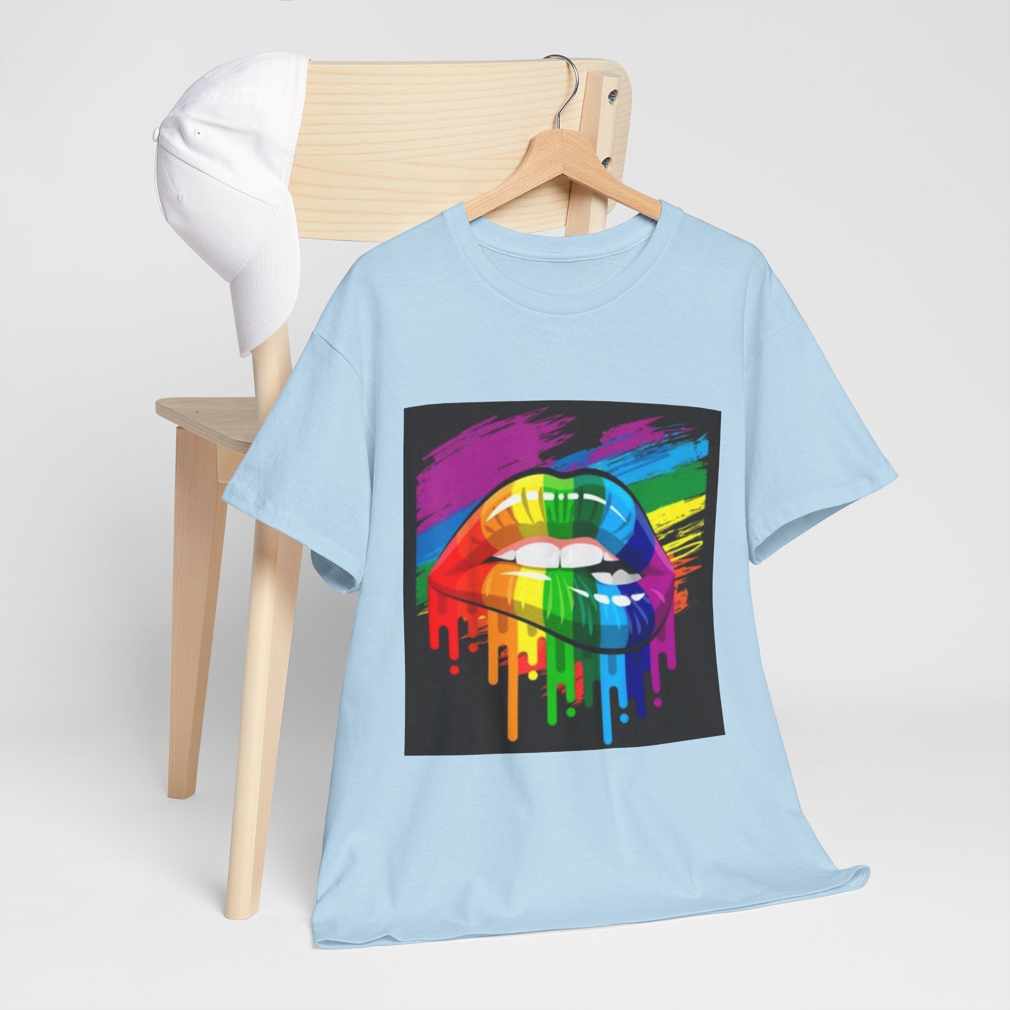 T-Shirt — Rainbow Drip Lips Pride Graphic Tee