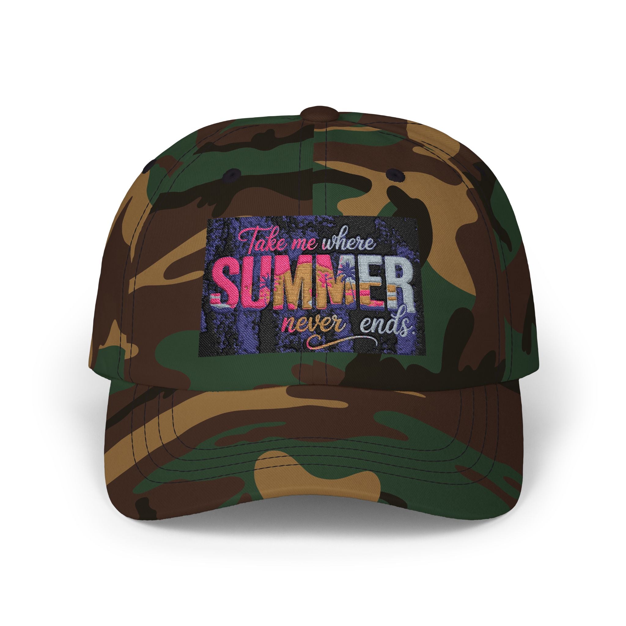 Dad Cap - 'Take Me Where Summer Never Ends' Embroidered Vintage Beach Hat