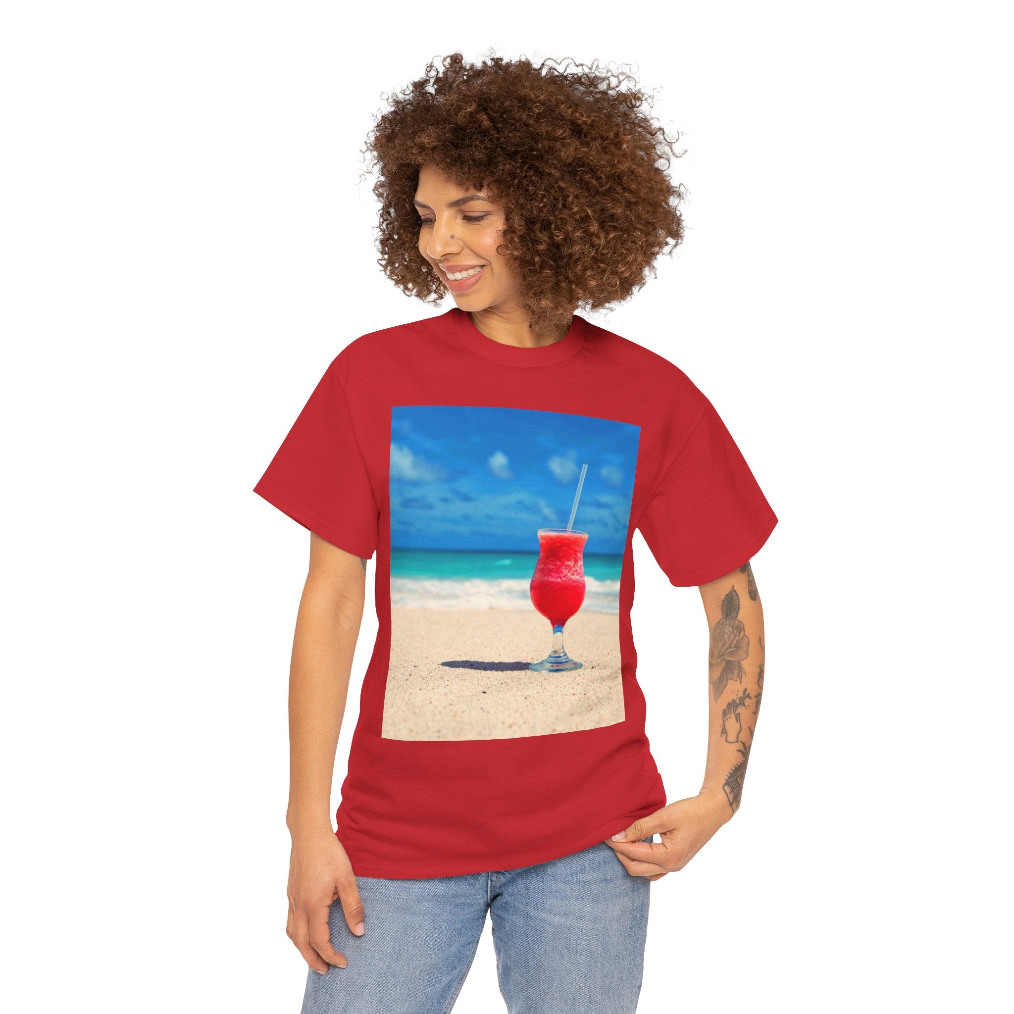 Tropical Beach Cocktail Graphic Tee (Summer Vacation Drink)