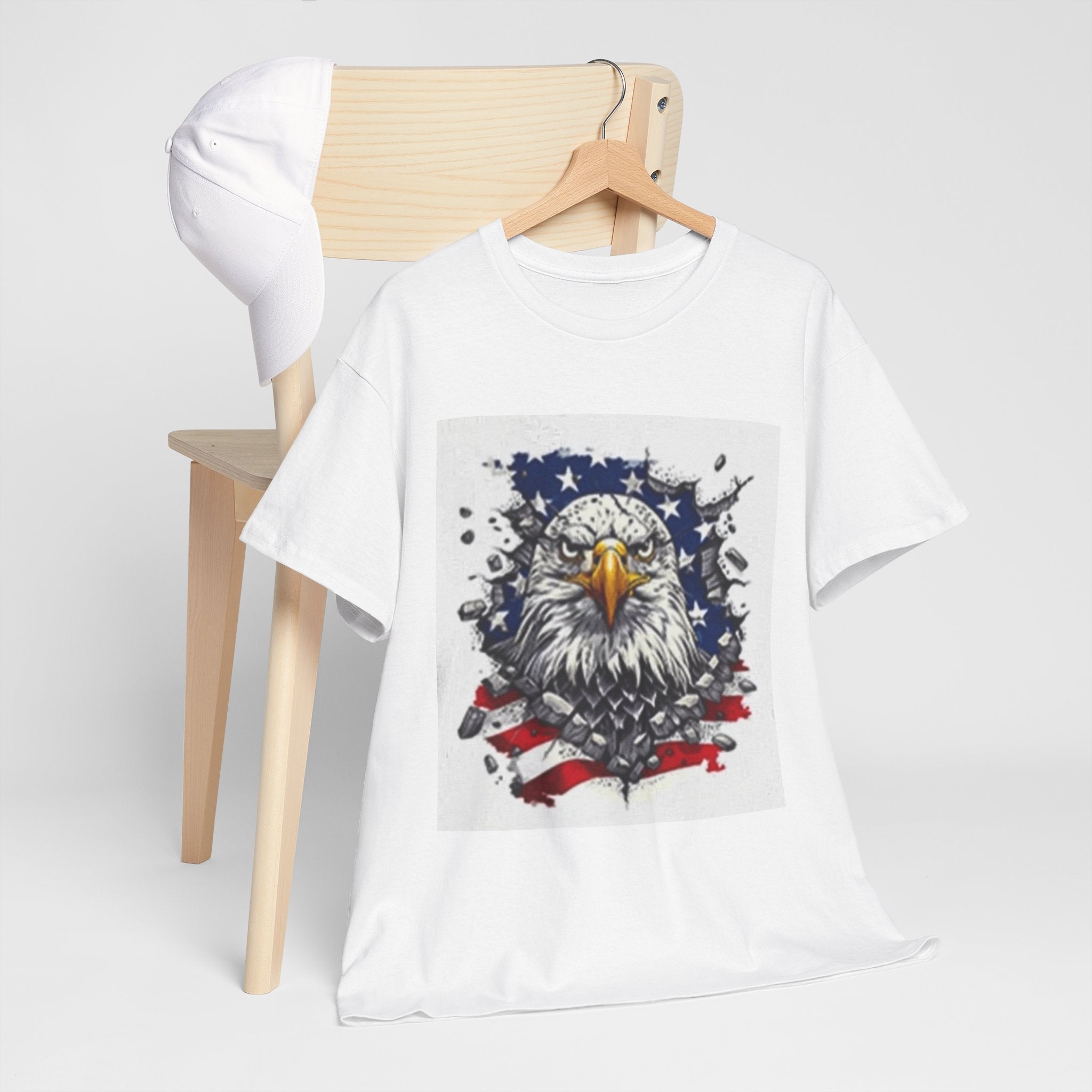 Eagle American Flag T-Shirt — Patriotic Bald Eagle Graphic Tee for 4th of July
