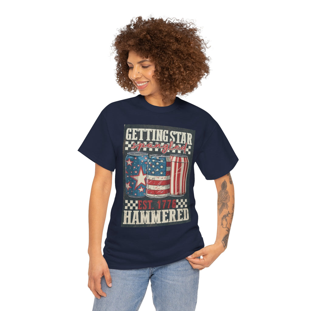 Getting Star Hammered Tee — Patriotic 4th of July Beer Can T-Shirt (Est. 1776)