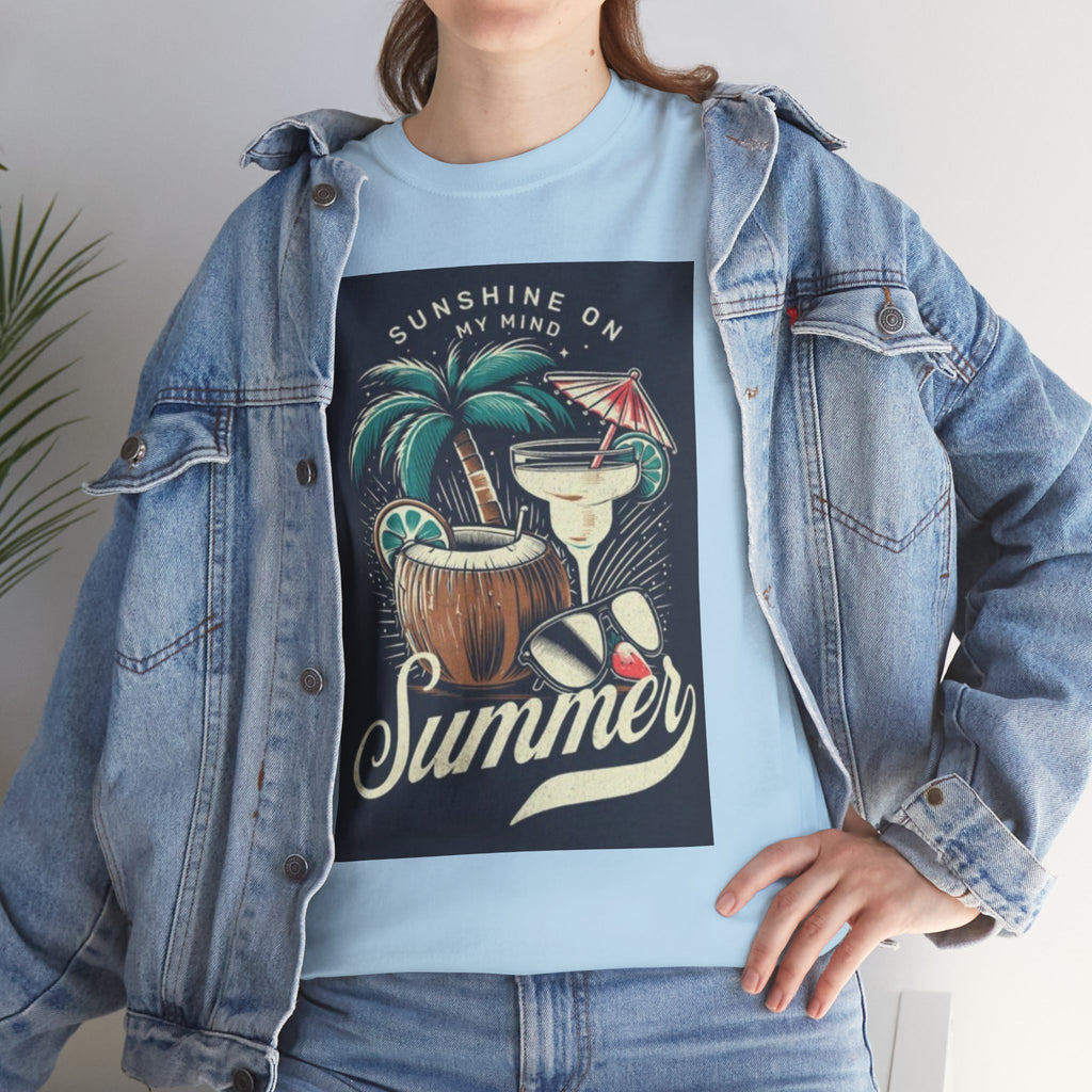 Summer Cocktail Tee — "Sunshine On My Mind" Tropical Beach T-Shirt