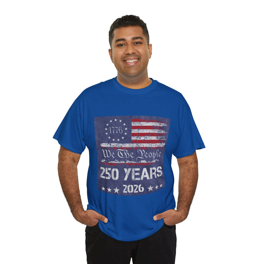 T-Shirt — Vintage 'We The People 250 Years 2026' Patriotic American Flag Tee