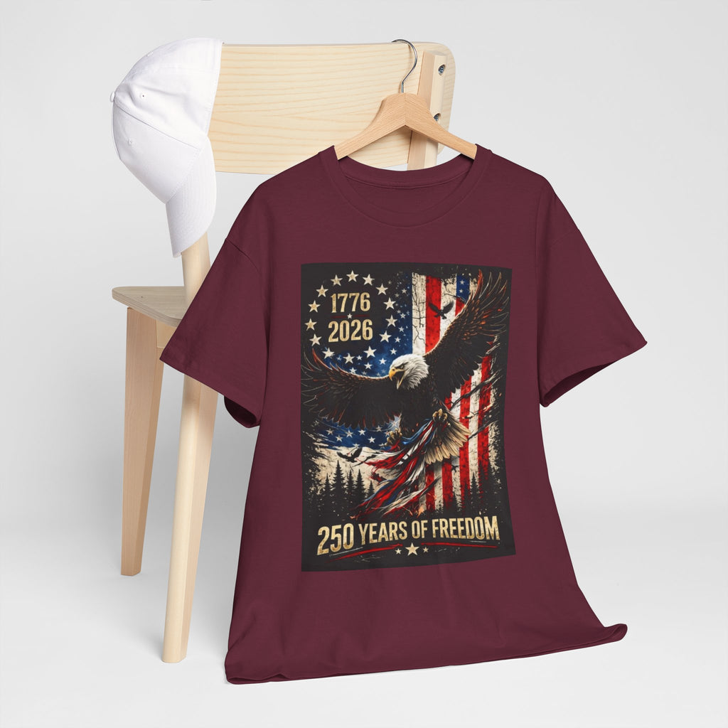 Patriotic Tee — 1776–2026 Bald Eagle "250 Years of Freedom" Shirt