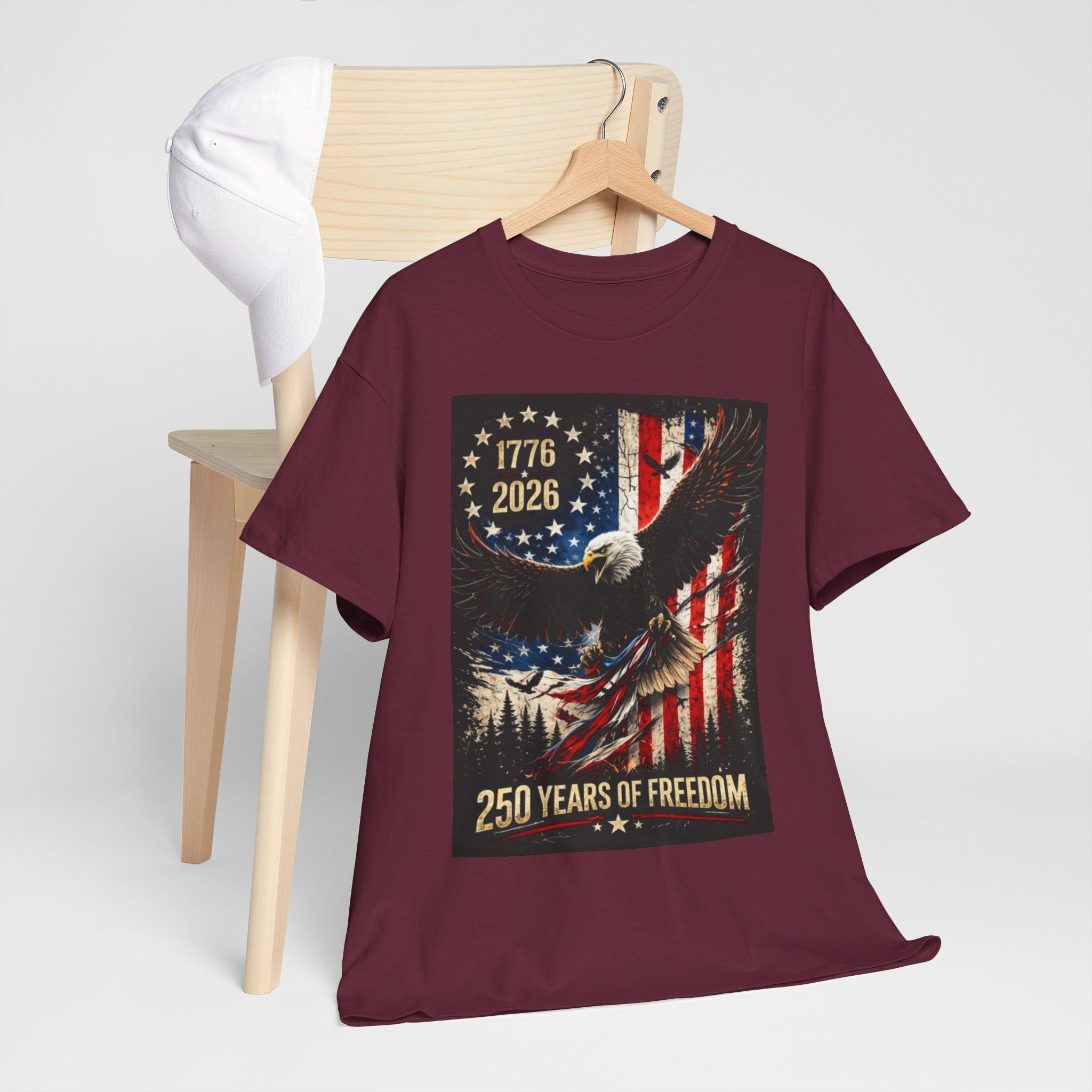 Patriotic Tee — 1776–2026 Bald Eagle "250 Years of Freedom" Shirt