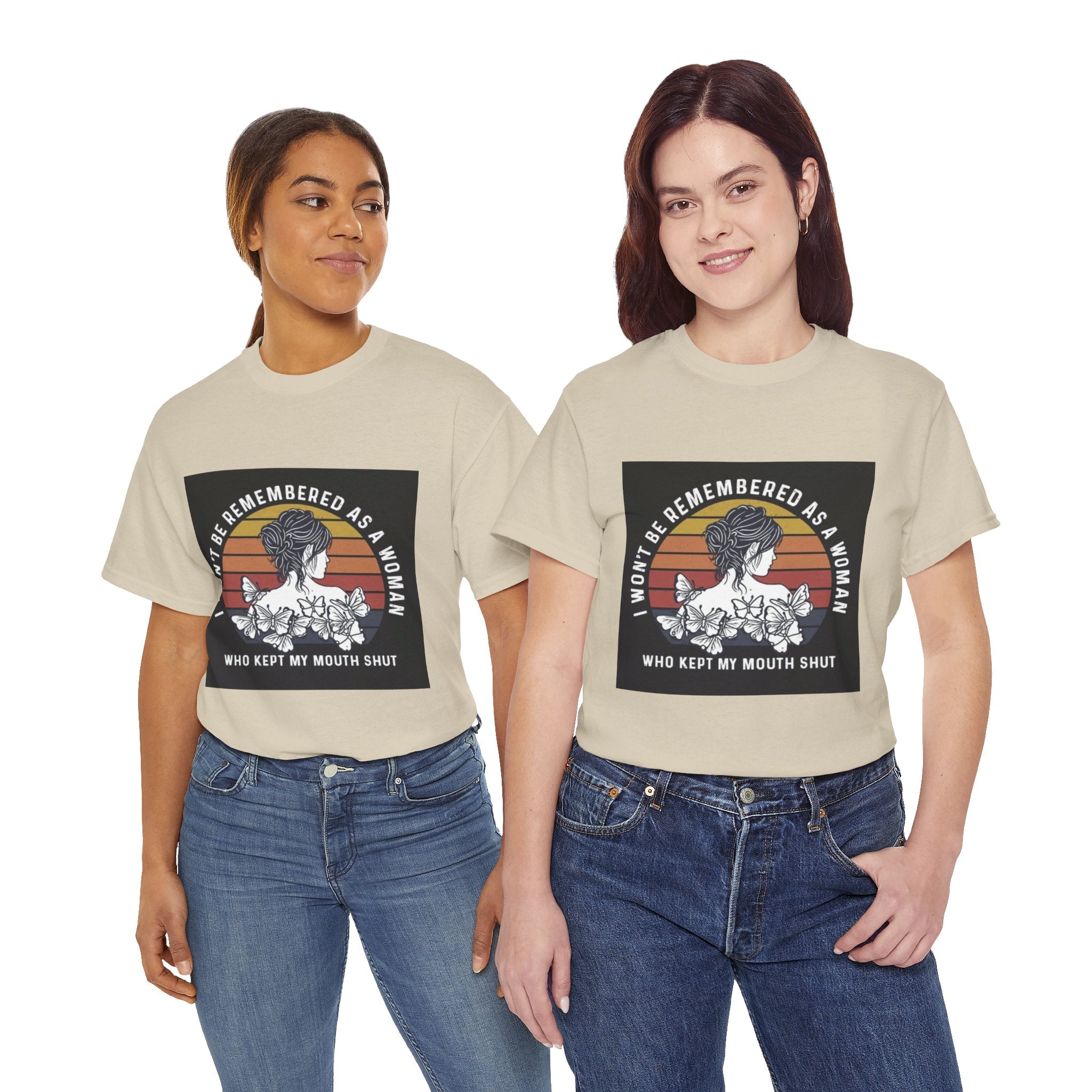 Graphic Tee — "I Won’t Be Remembered As A Woman Who Kept My Mouth Shut" Feminist Retro Floral T-Shirt