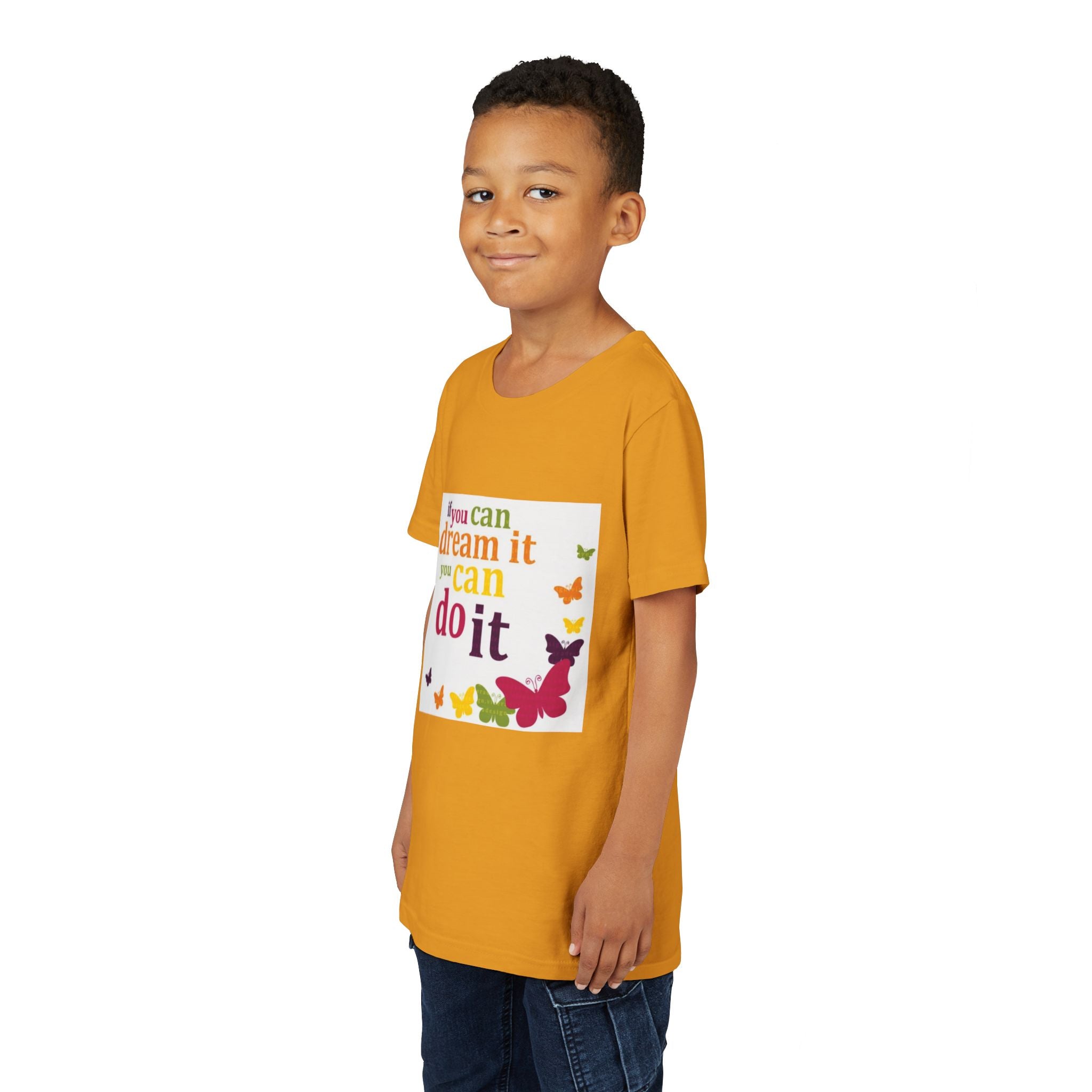 Youth Tee – "If You Can Dream It You Can Do It" Colorful Butterfly Inspirational Shirt