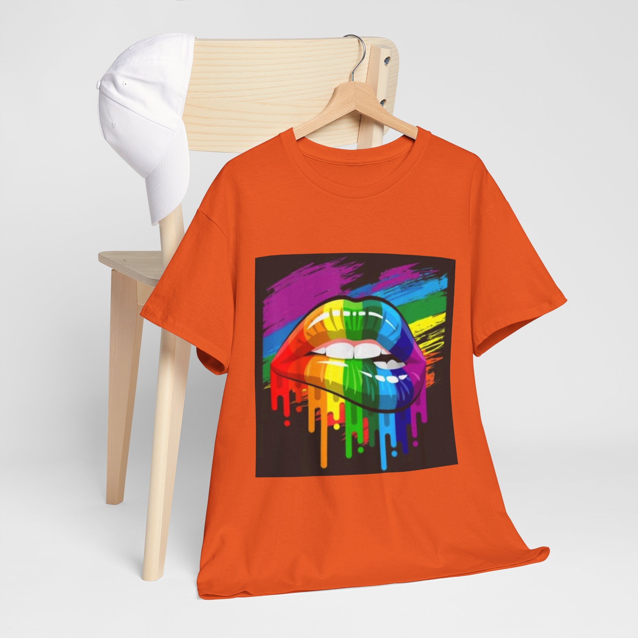 T-Shirt — Rainbow Drip Lips Pride Graphic Tee
