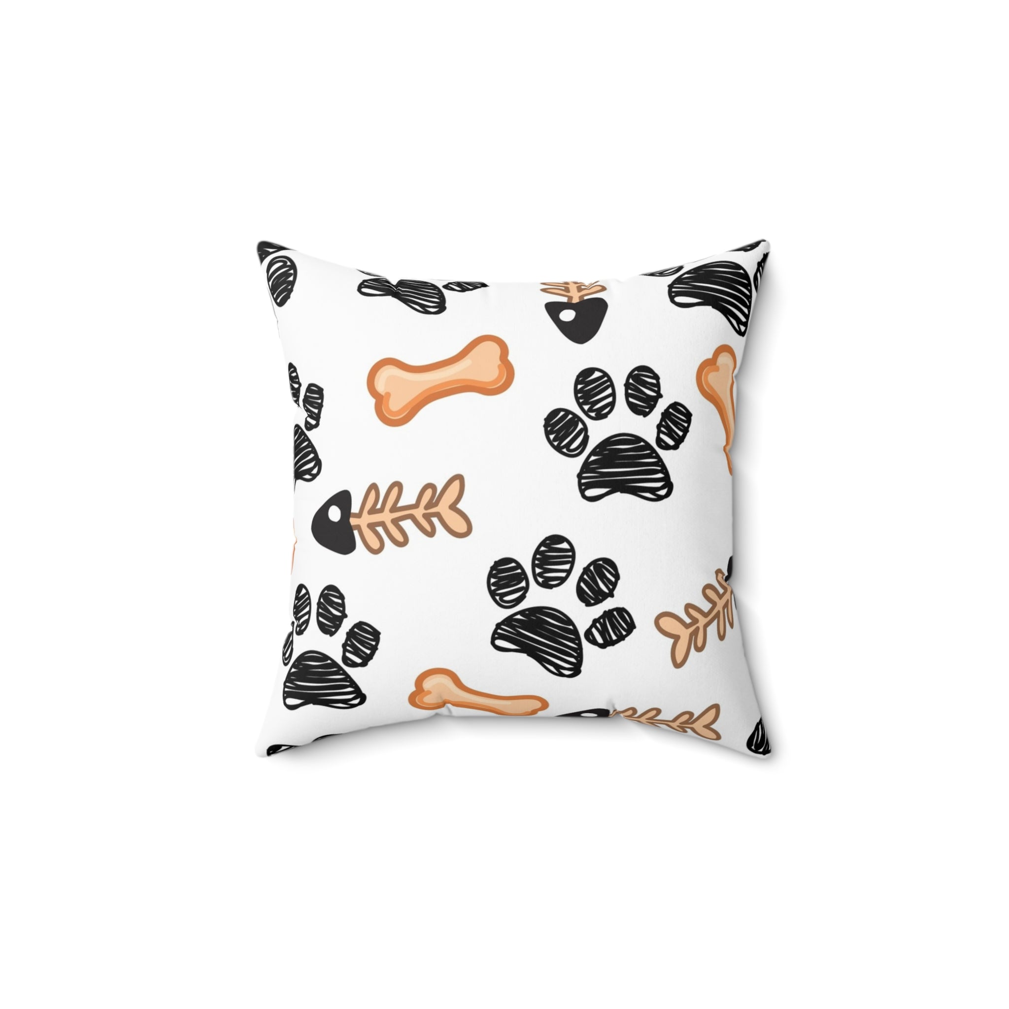Dog Paw & Bones Decorative Throw Pillow — Pet Lover