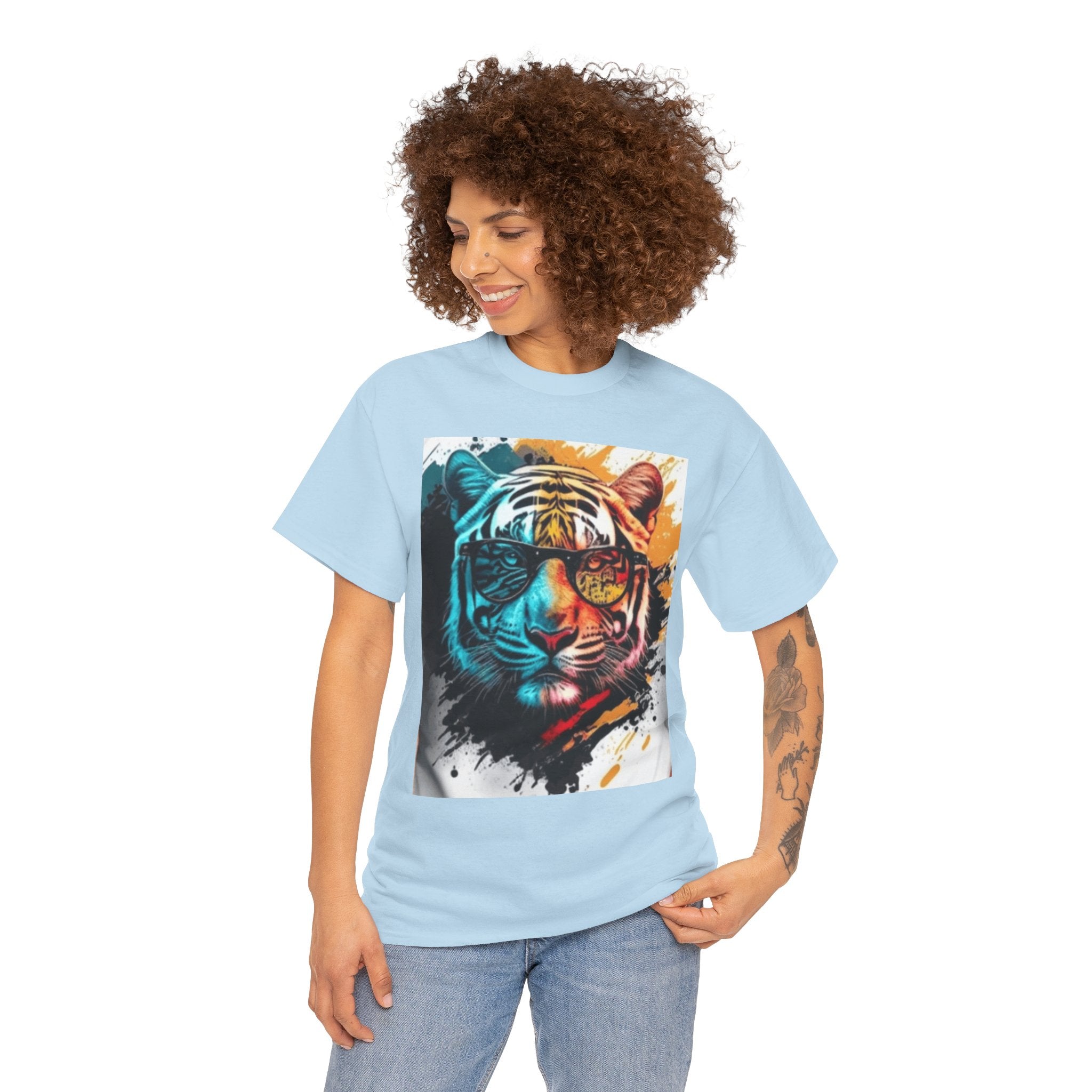Tiger Portrait T-Shirt — Colorful Abstract Tiger Face Tee
