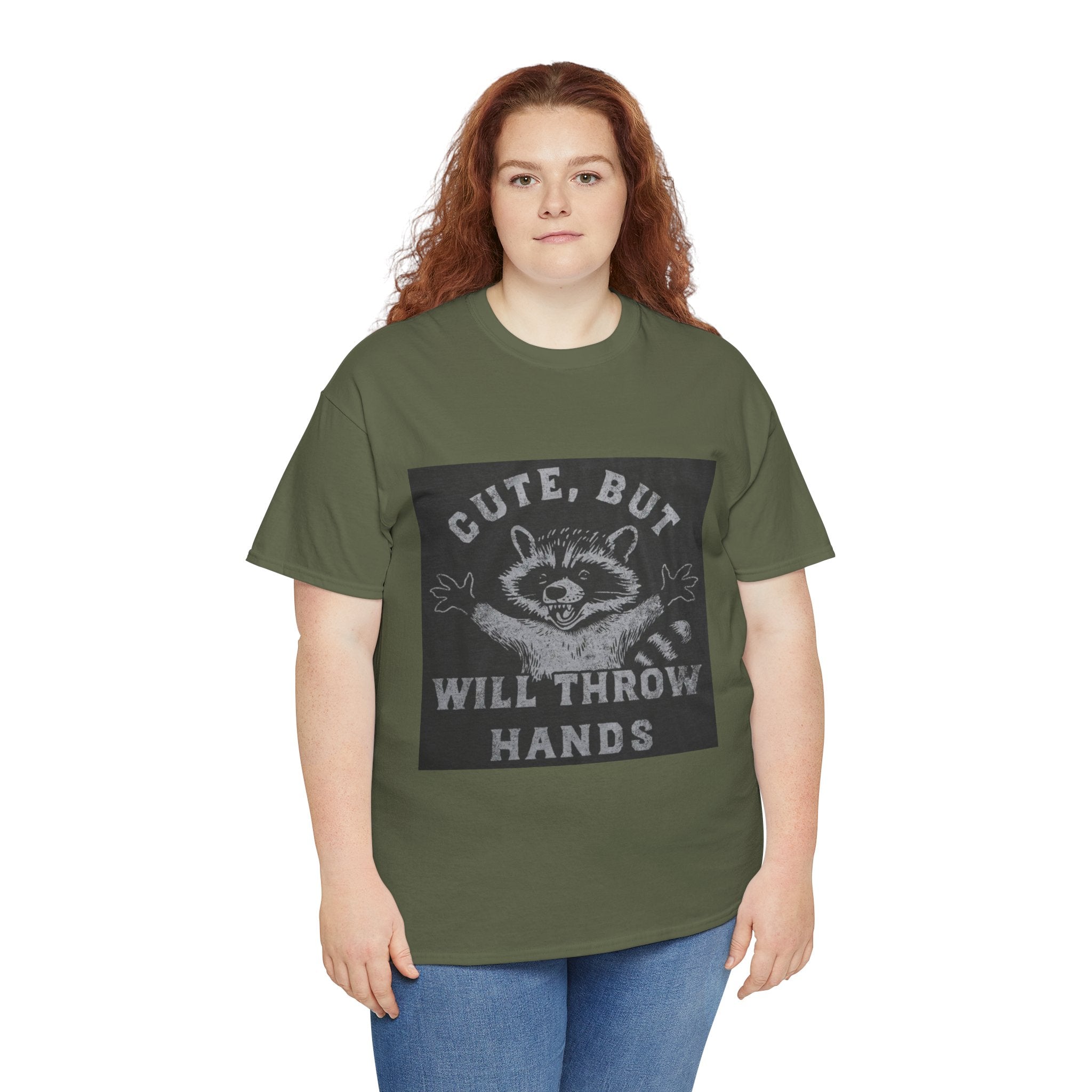 Cute But Will Throw Hands Raccoon T-Shirt
