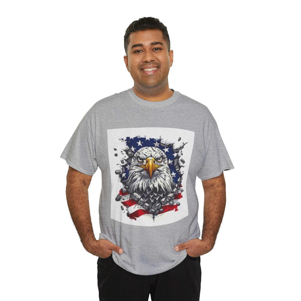 Eagle American Flag T-Shirt — Patriotic Bald Eagle Graphic Tee for 4th of July