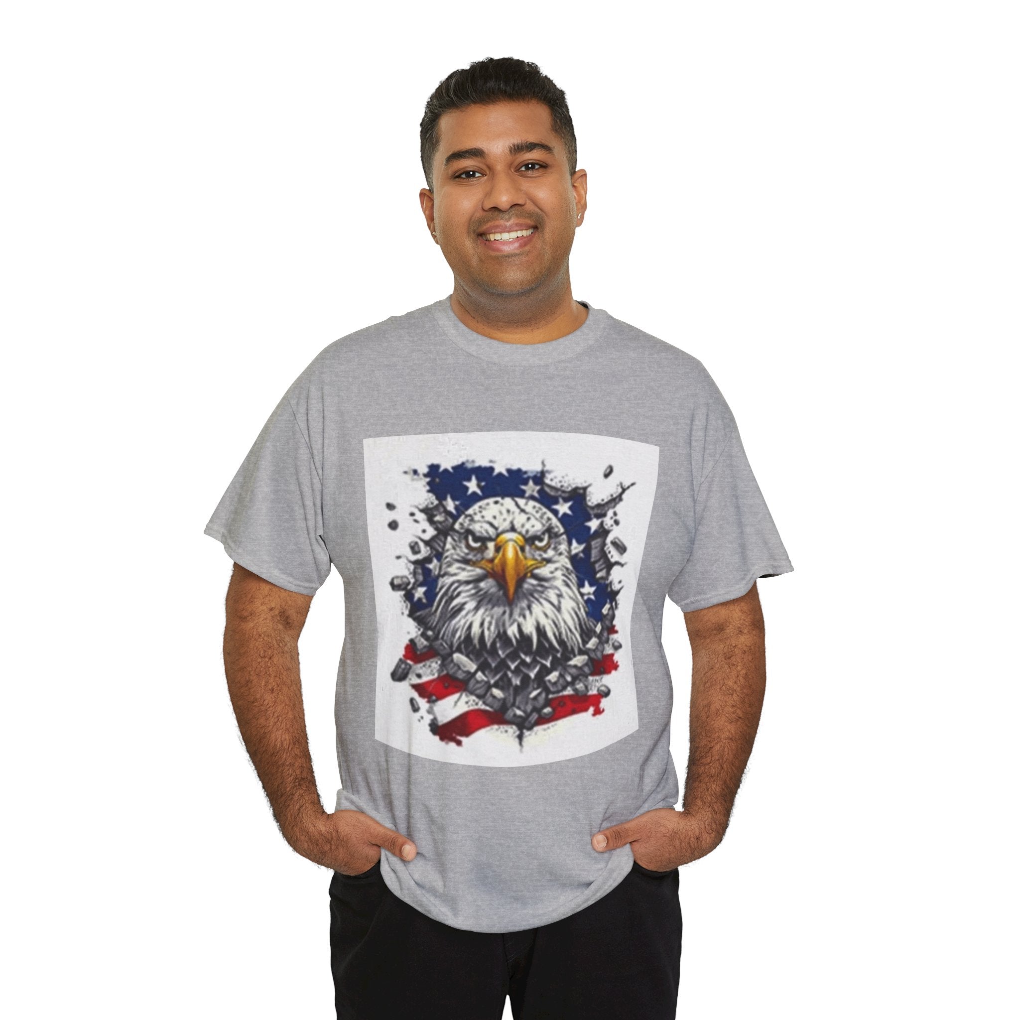 Eagle American Flag T-Shirt — Patriotic Bald Eagle Graphic Tee for 4th of July