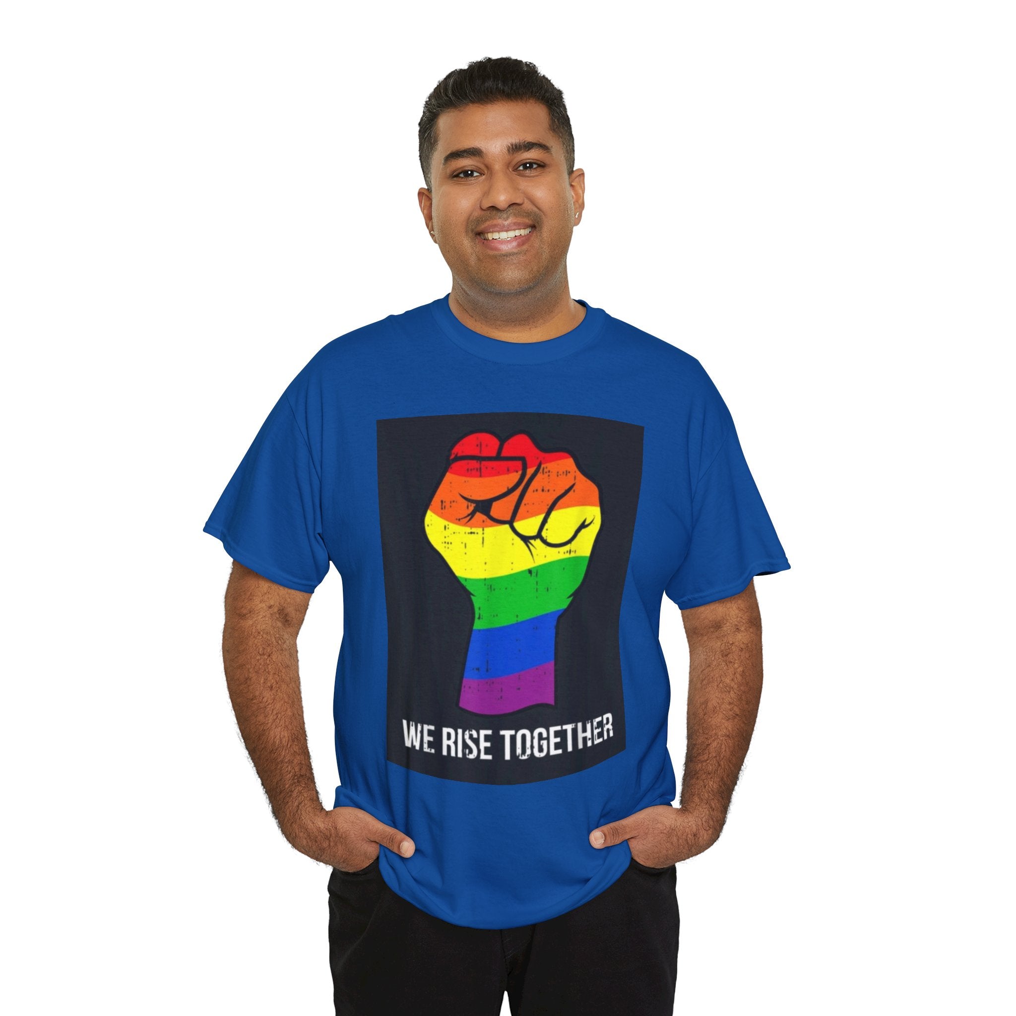 We Rise Together Rainbow Fist T-Shirt
