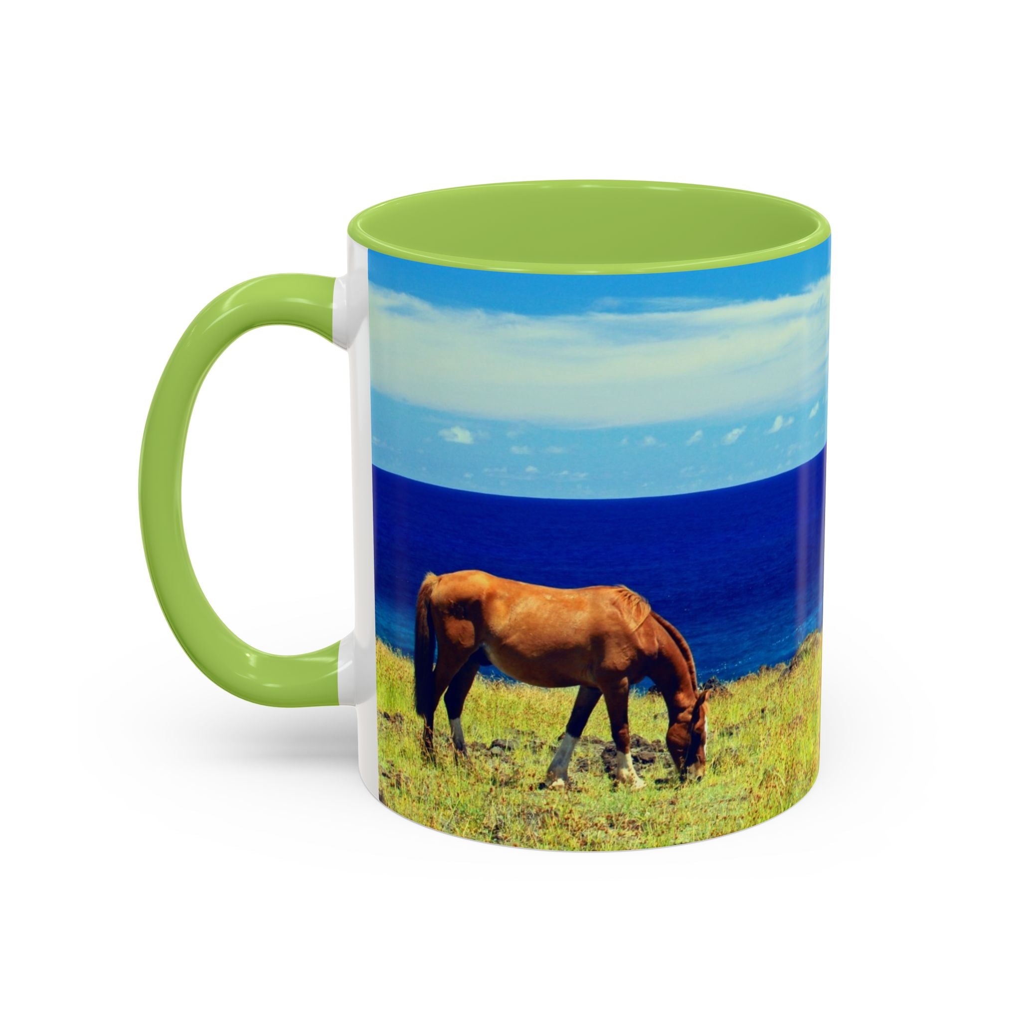 Coastal Landscape Accent Coffee Mug – Ocean View Beach Scene (11/15oz)