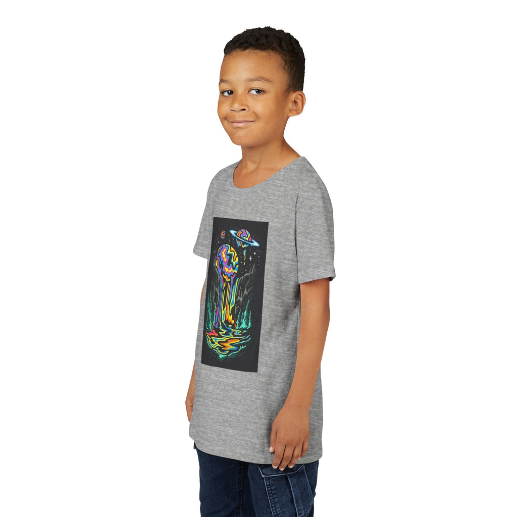 Youth Tee — Neon Drip Planet Space Graphic