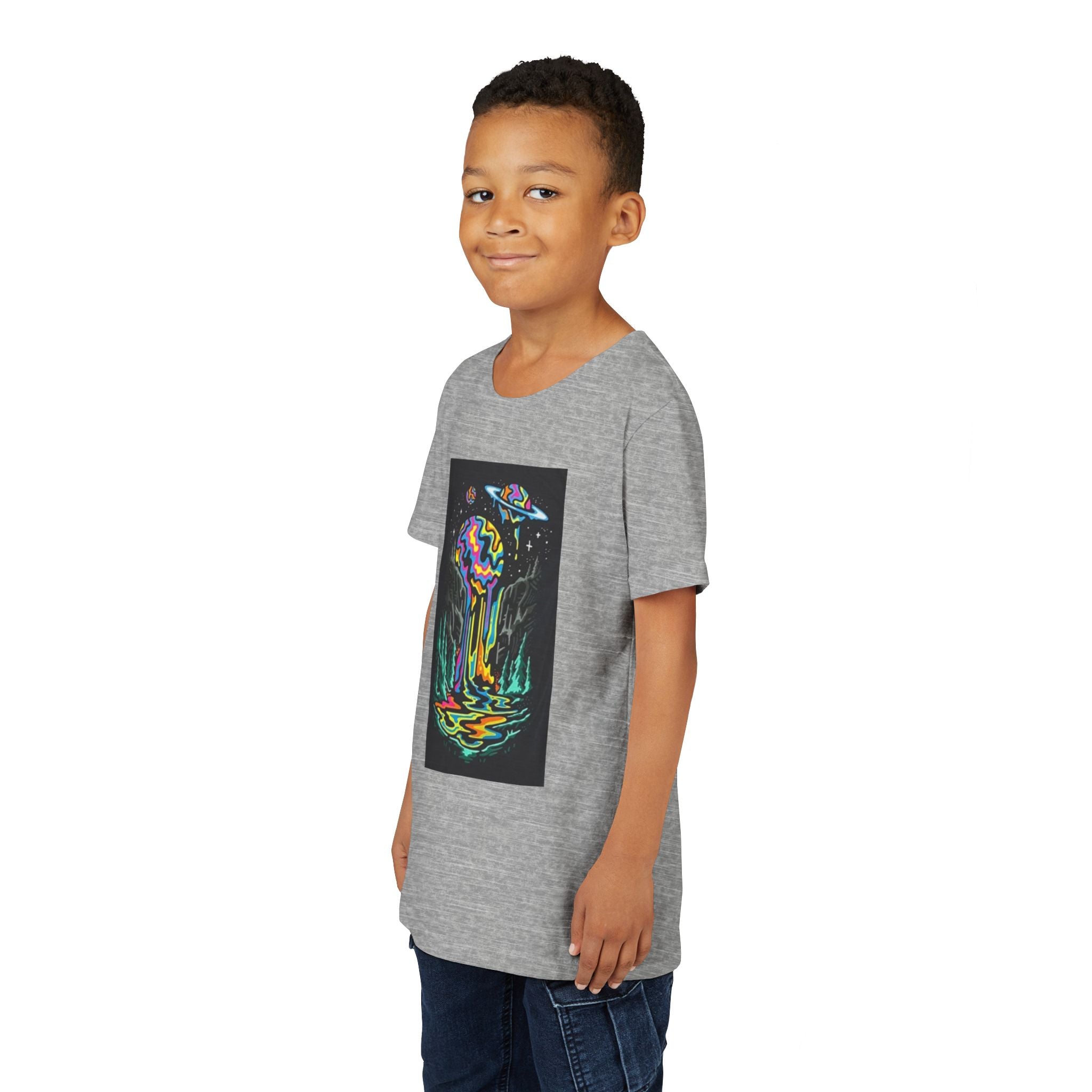 Youth Tee — Neon Drip Planet Space Graphic