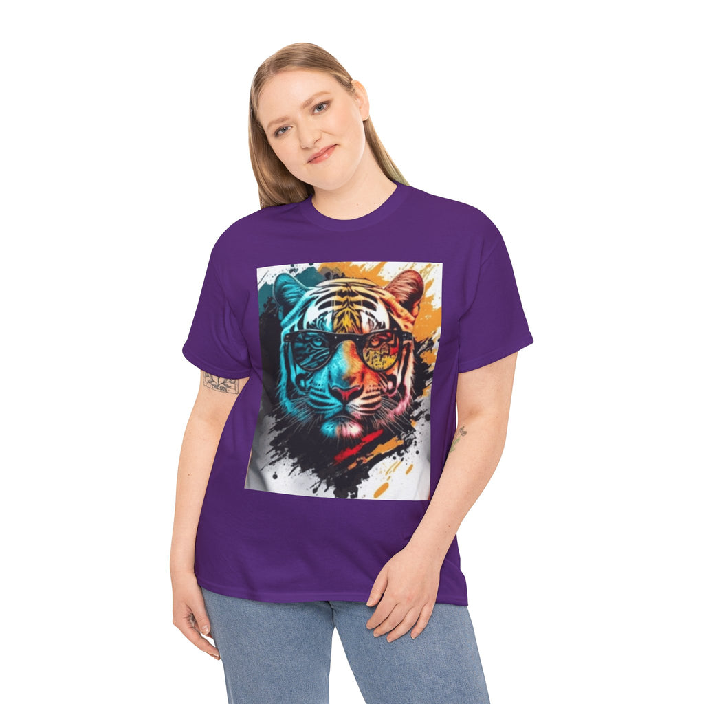 Tiger Portrait T-Shirt — Colorful Abstract Tiger Face Tee