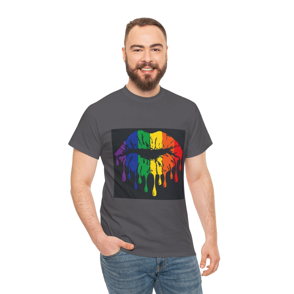 Rainbow Drip Kiss T-Shirt – LGBTQ+ Pride Graphic Tee